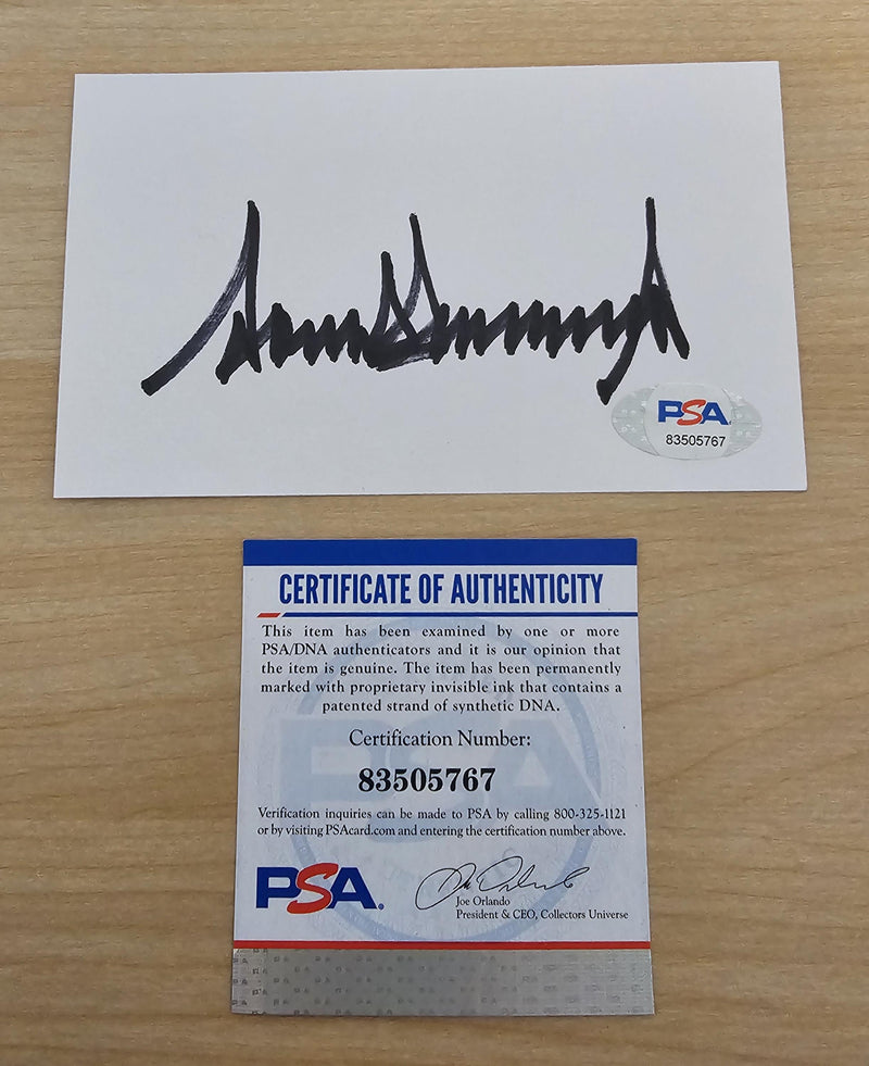 Donald Trump Signed Index Card PSA DNA COA Autographed