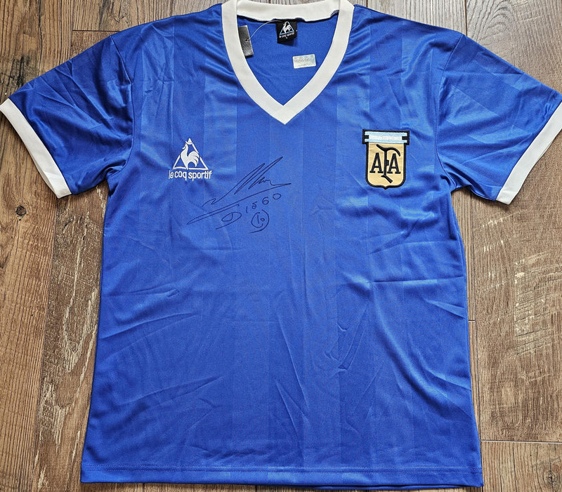 Diego Maradona Signed 1986 World Cup Hand of God Jersey ICONS COA Autographed