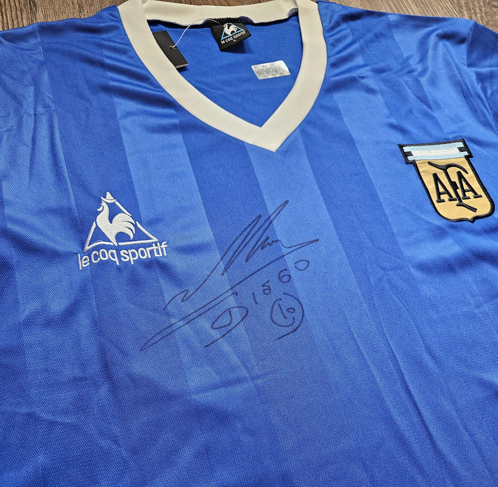 Diego Maradona Signed 1986 World Cup Hand of God Jersey ICONS COA Autographed