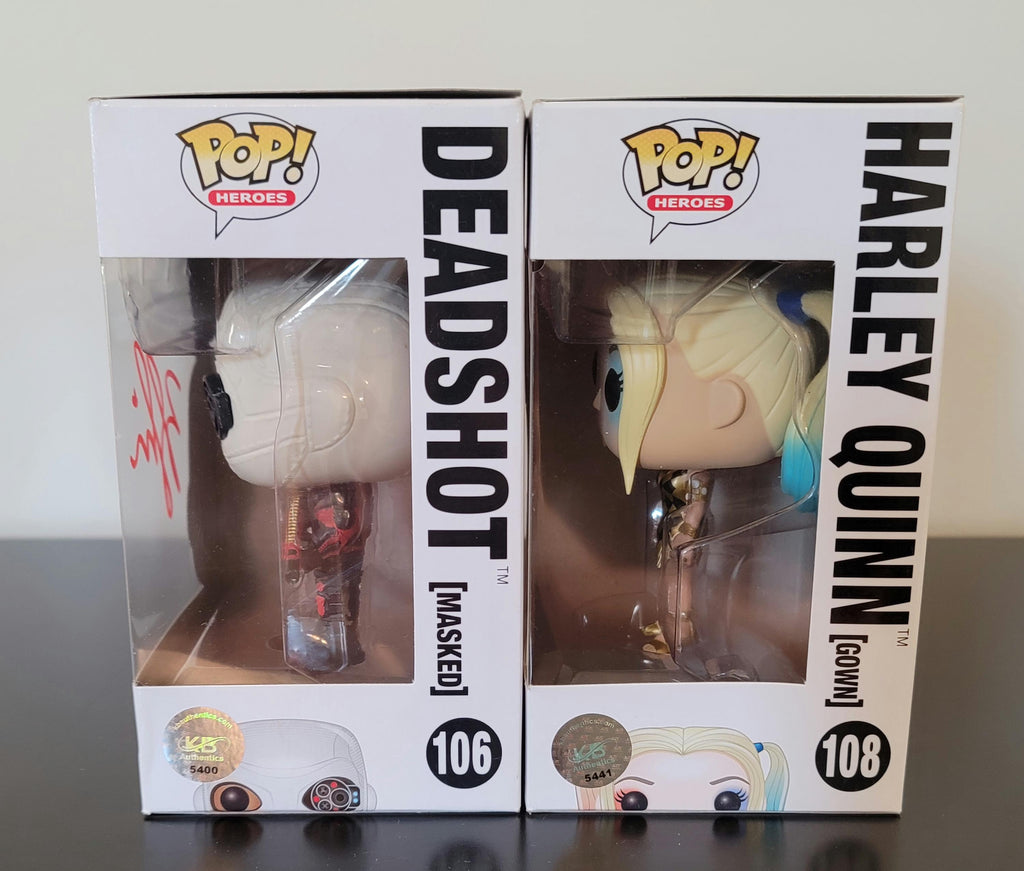 Signed Will Smith & Margot Robbie Funko Pops, Suicide Squad w/COA