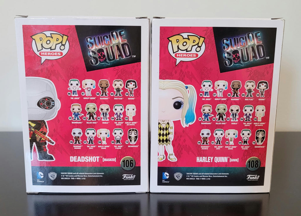 Signed Will Smith & Margot Robbie Funko Pops, Suicide Squad w/COA