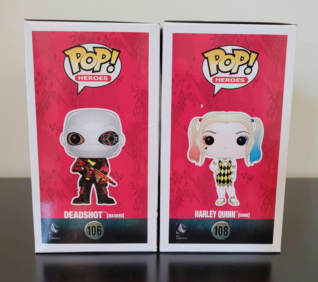 Signed Will Smith & Margot Robbie Funko Pops, Suicide Squad w/COA