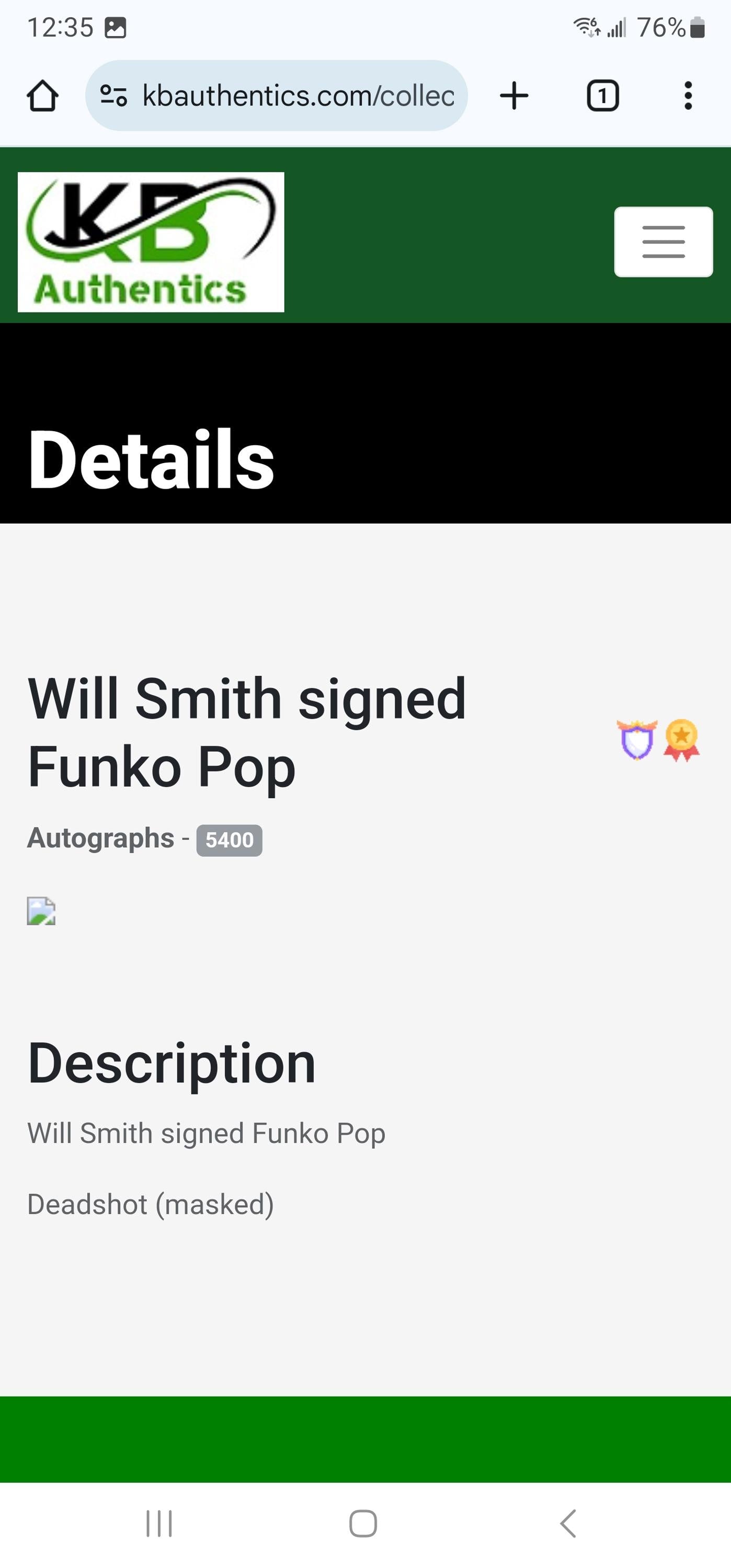 Signed Will Smith & Margot Robbie Funko Pops, Suicide Squad w/COA