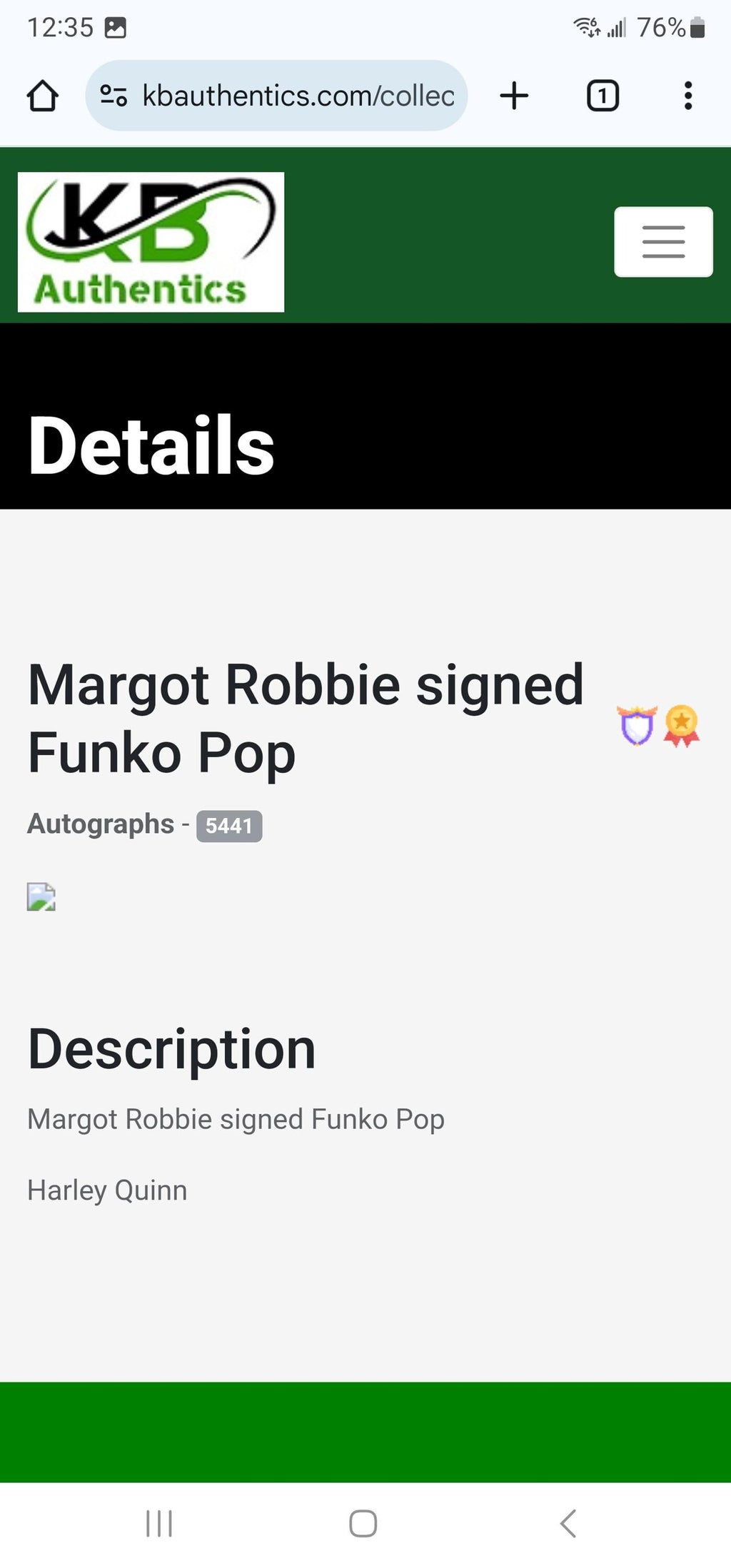 Signed Will Smith & Margot Robbie Funko Pops, Suicide Squad w/COA