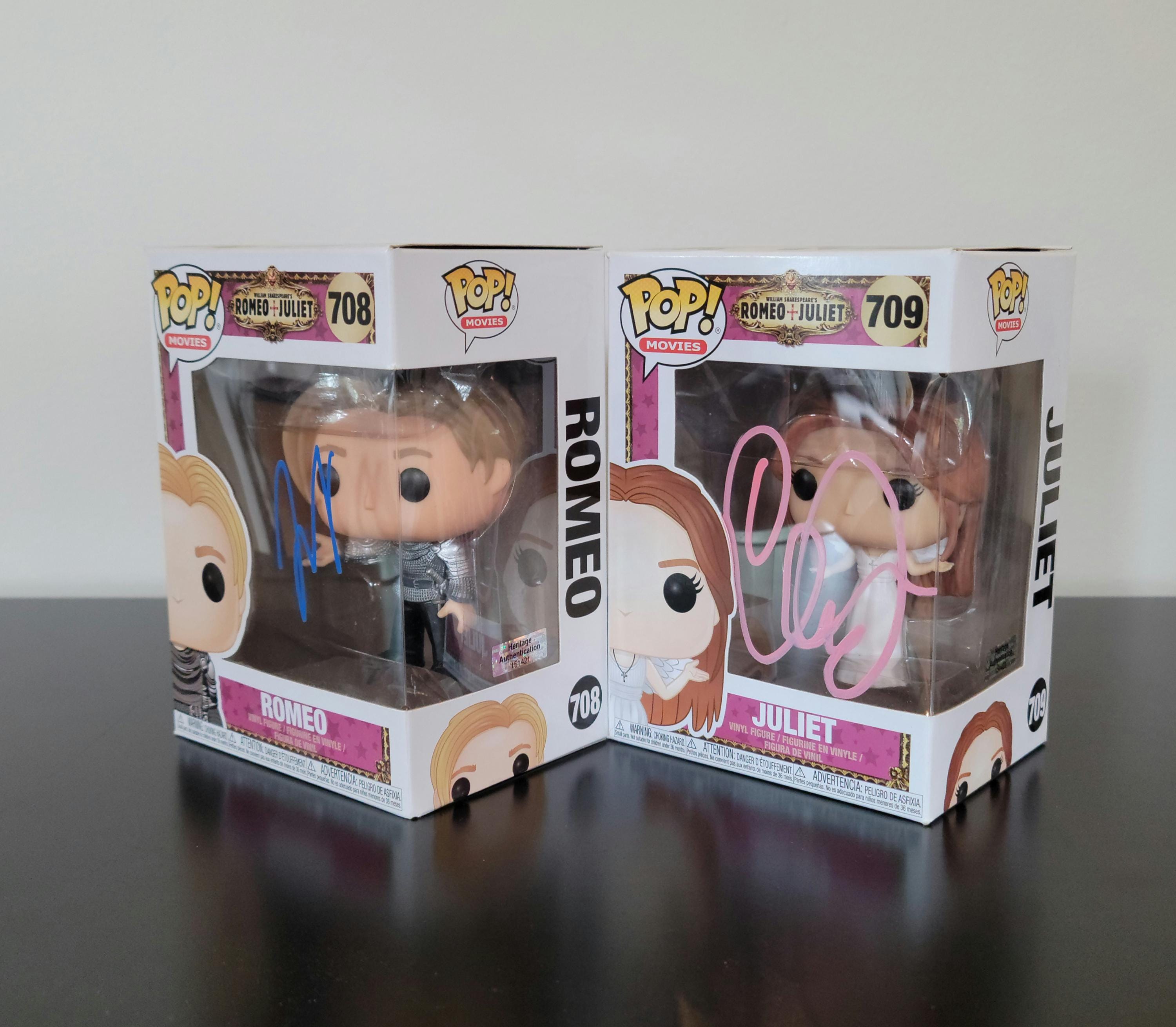 Leonardo Dicaprio & Claire Danes Signed Autographed Funko Pop Romeo + Juliet COA