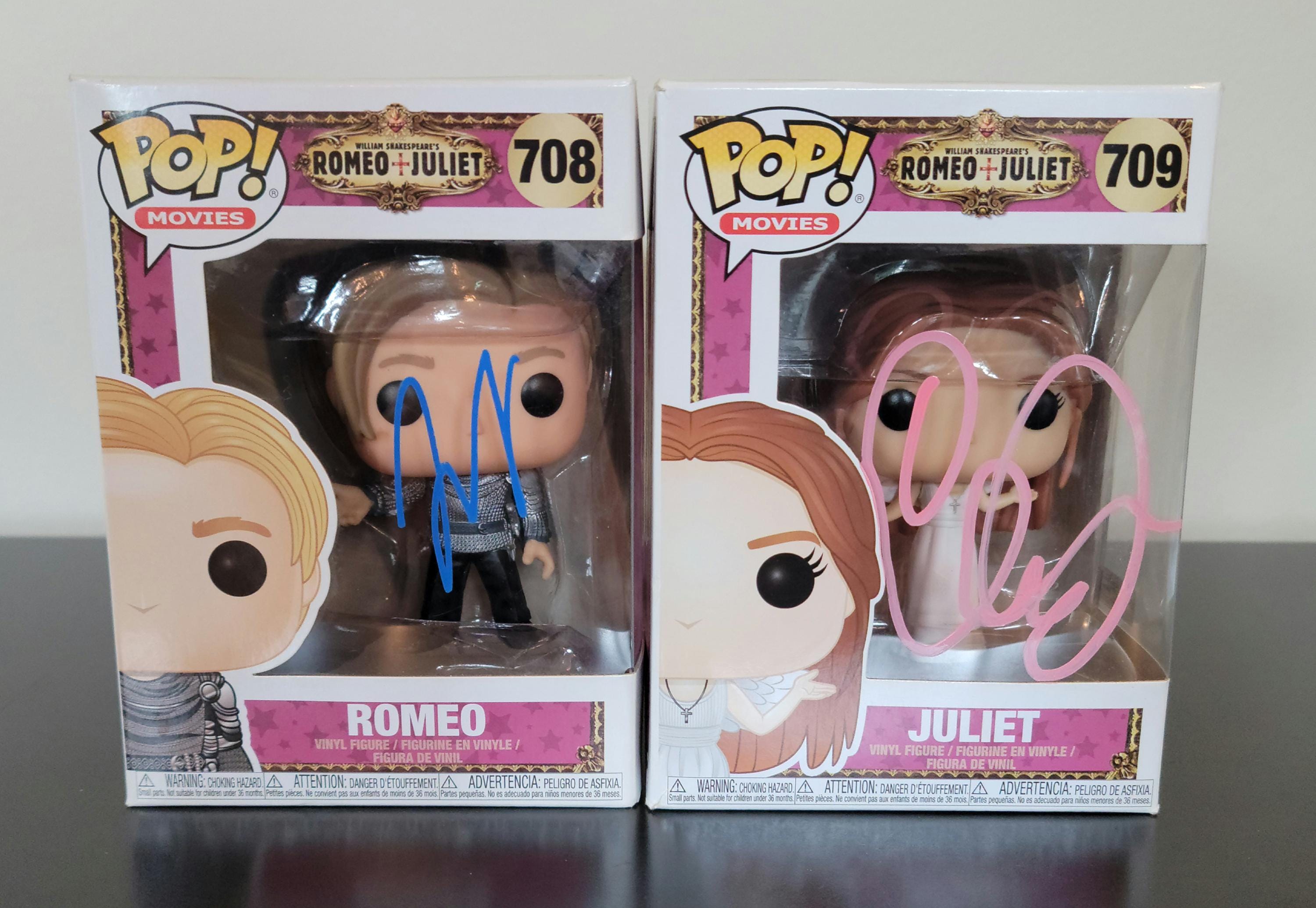 Leonardo Dicaprio & Claire Danes Signed Autographed Funko Pop Romeo + Juliet COA