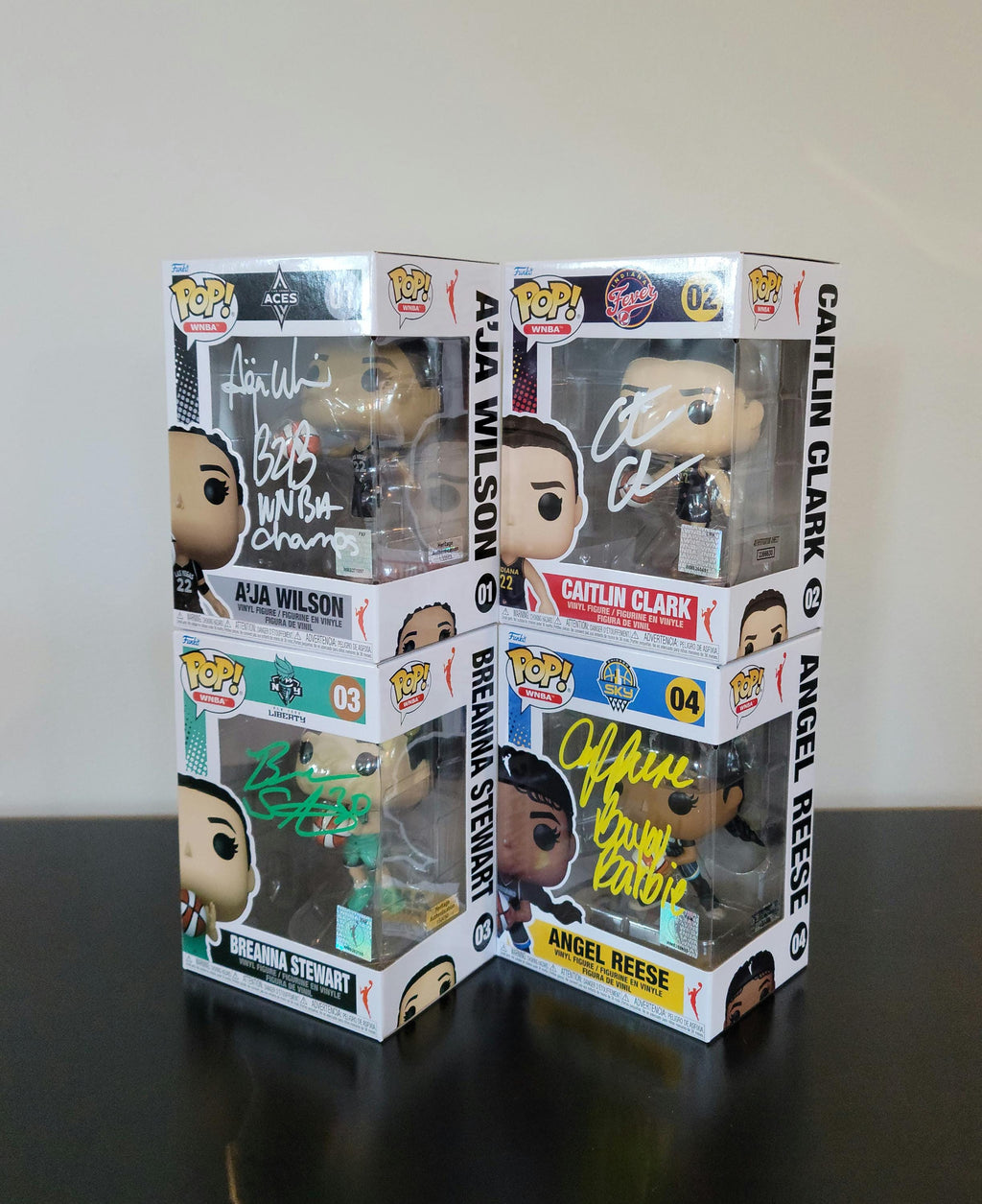 WNBA Set! Signed Autographed Rookie Funko Pops Caitlin Clark WNBA Hologram & COA