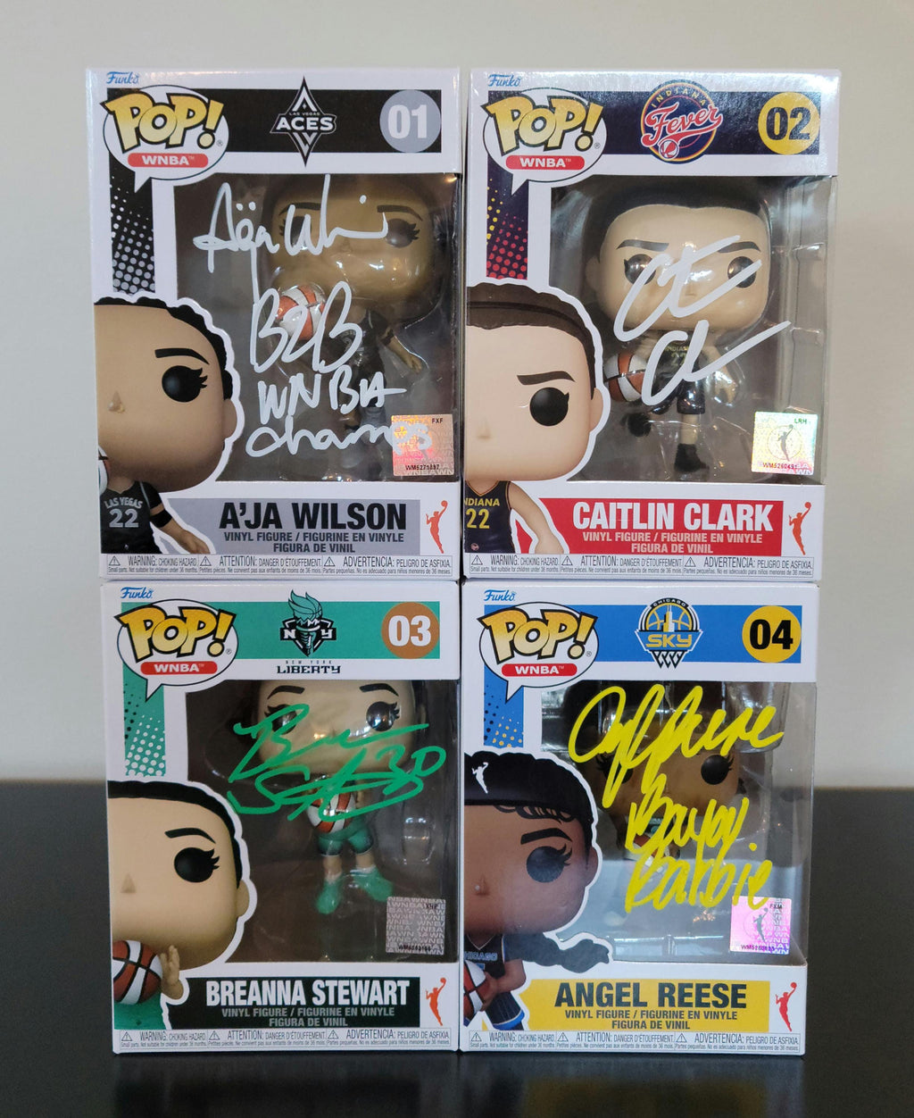 WNBA Set! Signed Autographed Rookie Funko Pops Caitlin Clark WNBA Hologram & COA