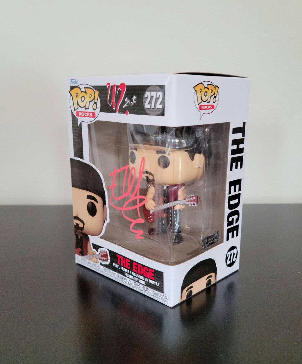 The Edge U2 Signed Autographed Funko Pop Hologram COA Authenticated