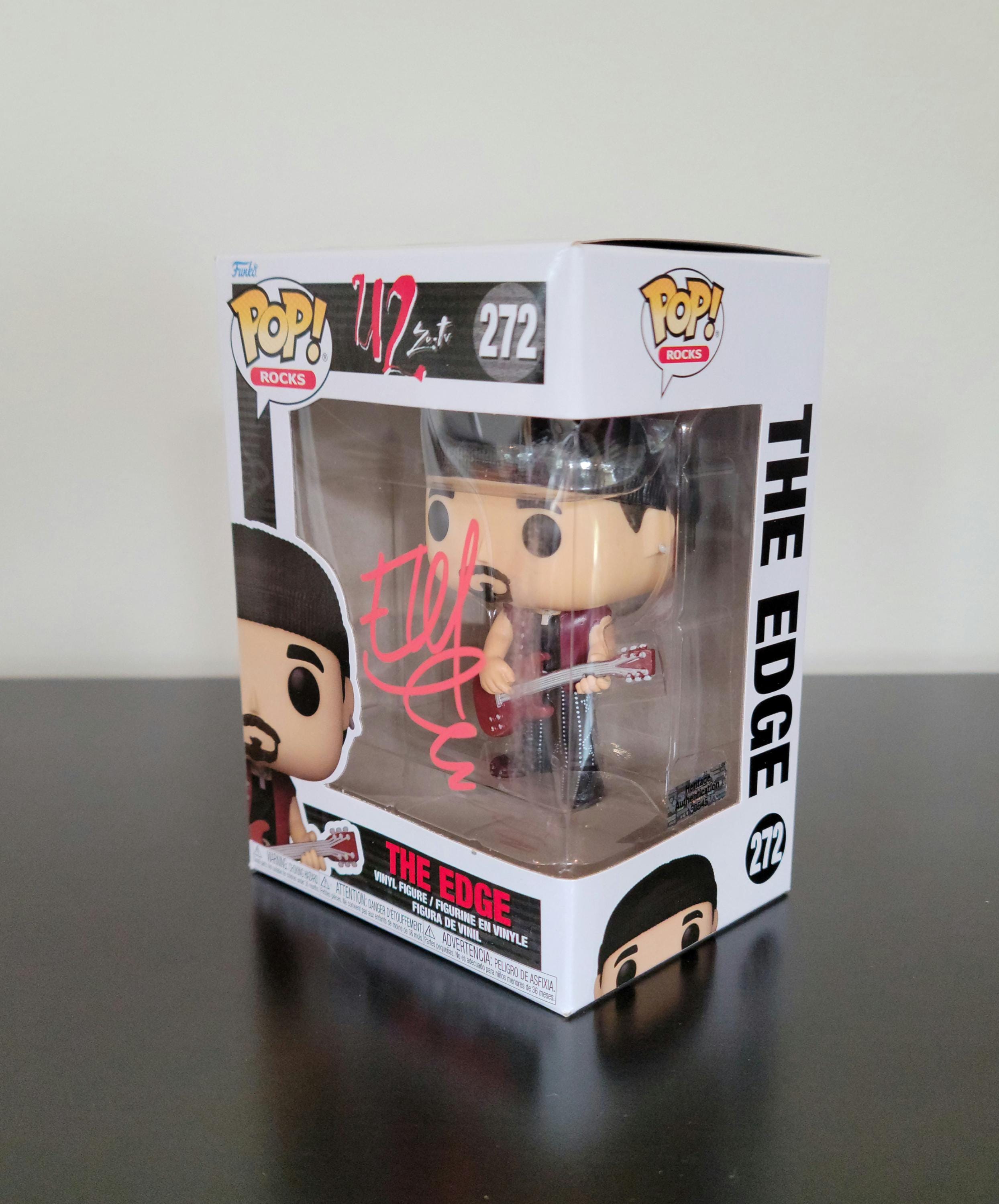 The Edge U2 Signed Autographed Funko Pop Hologram COA Authenticated