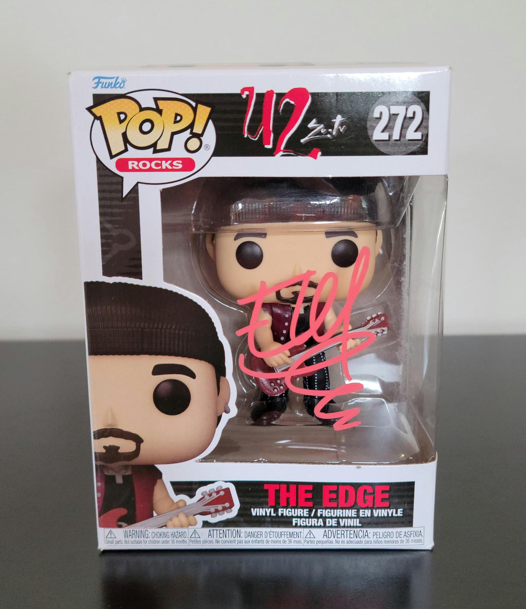 The Edge U2 Signed Autographed Funko Pop Hologram COA Authenticated