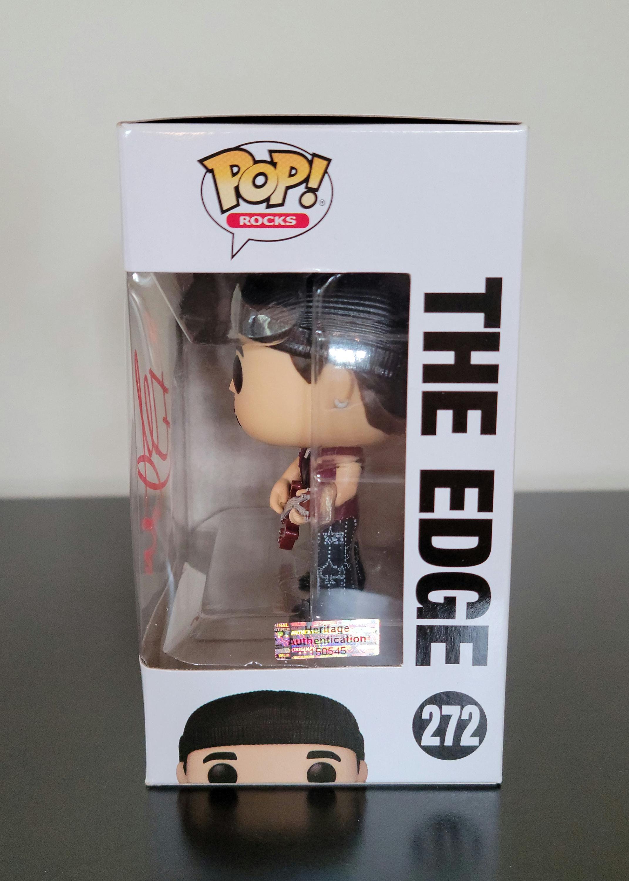 The Edge U2 Signed Autographed Funko Pop Hologram COA Authenticated