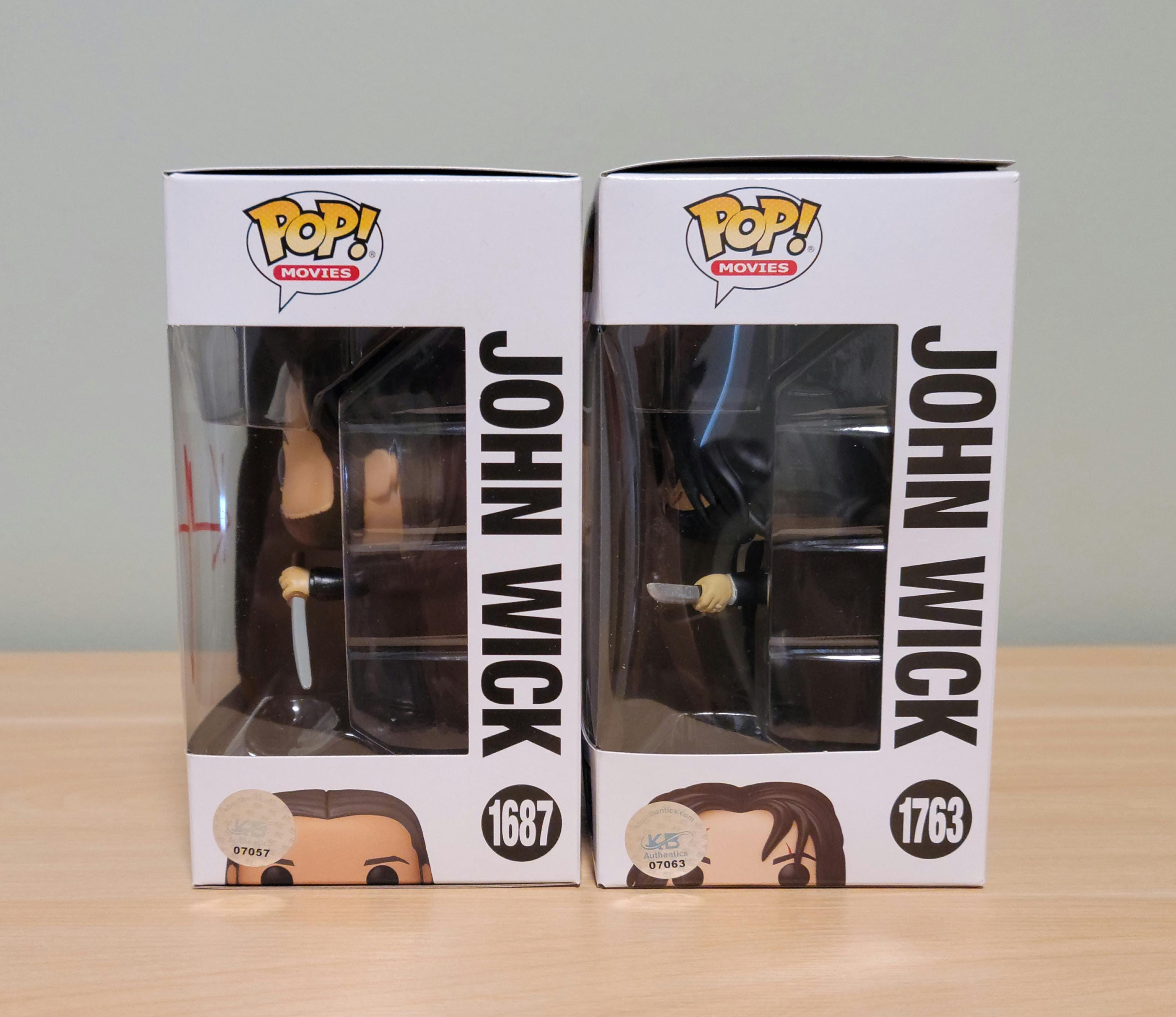 TWO! Keanu Reeves Signed Autographed John Wick Funko Pops w/ COA Neo The Matrix