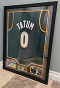 CUSTOM FRAMED! Jayson Tatum Signed Autographed Celtics Custom Jersey w/ COA