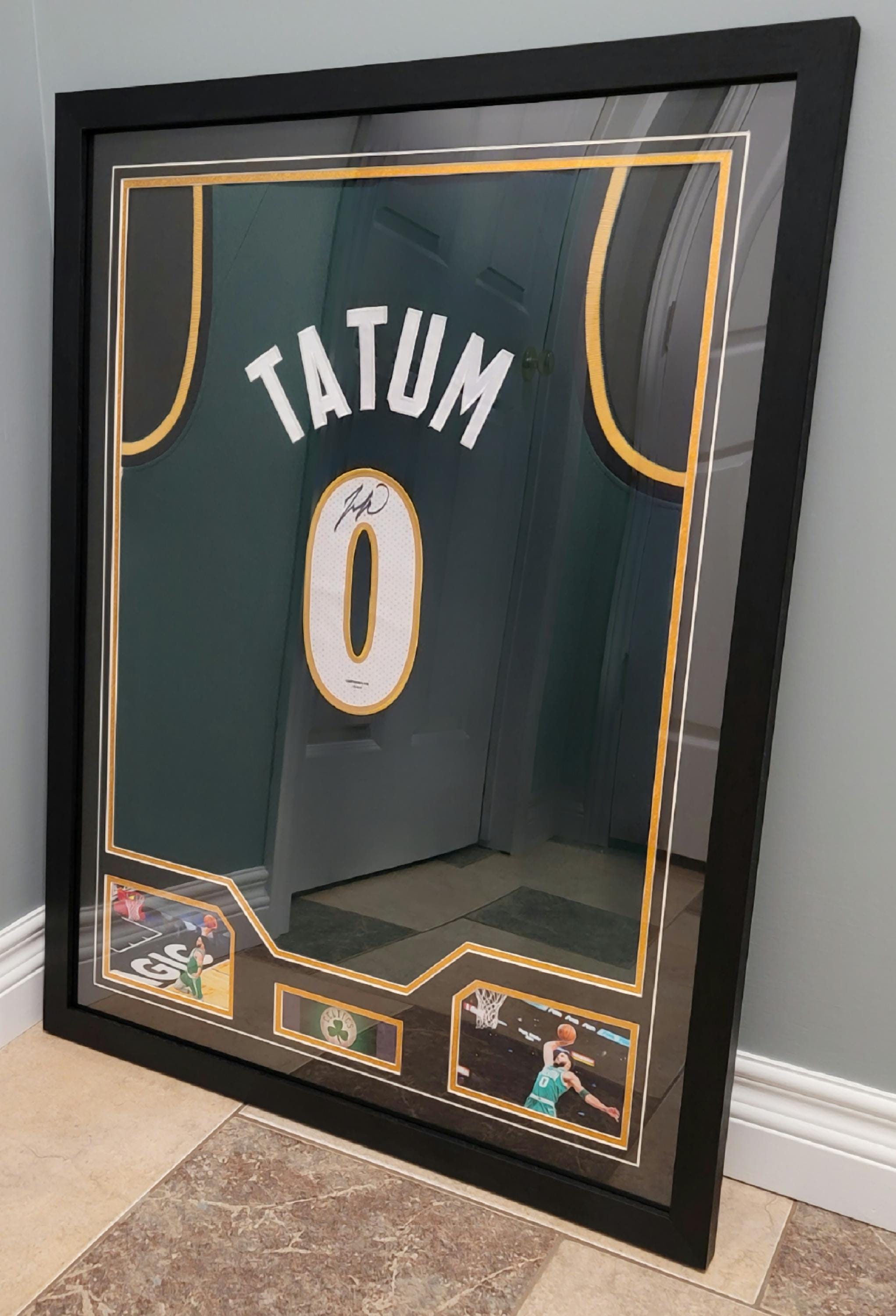 CUSTOM FRAMED! Jayson Tatum Signed Autographed Celtics Custom Jersey w/ COA