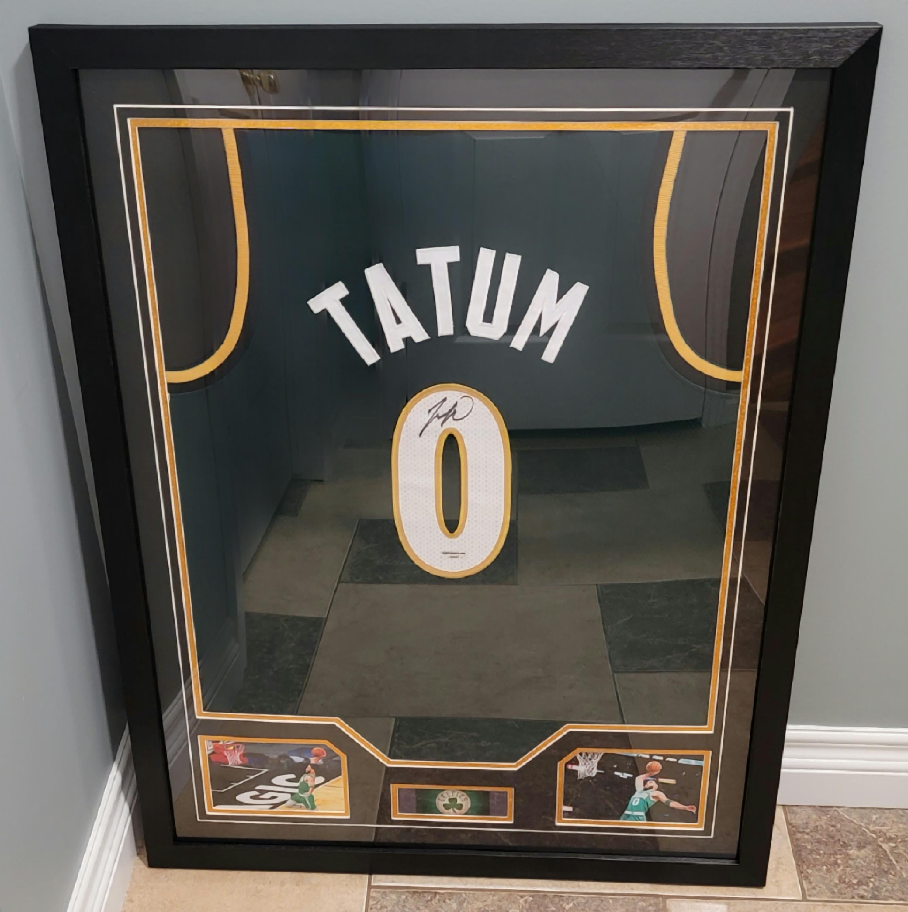CUSTOM FRAMED! Jayson Tatum Signed Autographed Celtics Custom Jersey w/ COA