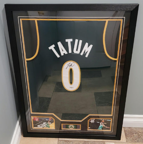 CUSTOM FRAMED! Jayson Tatum Signed Autographed Celtics Custom Jersey w/ COA