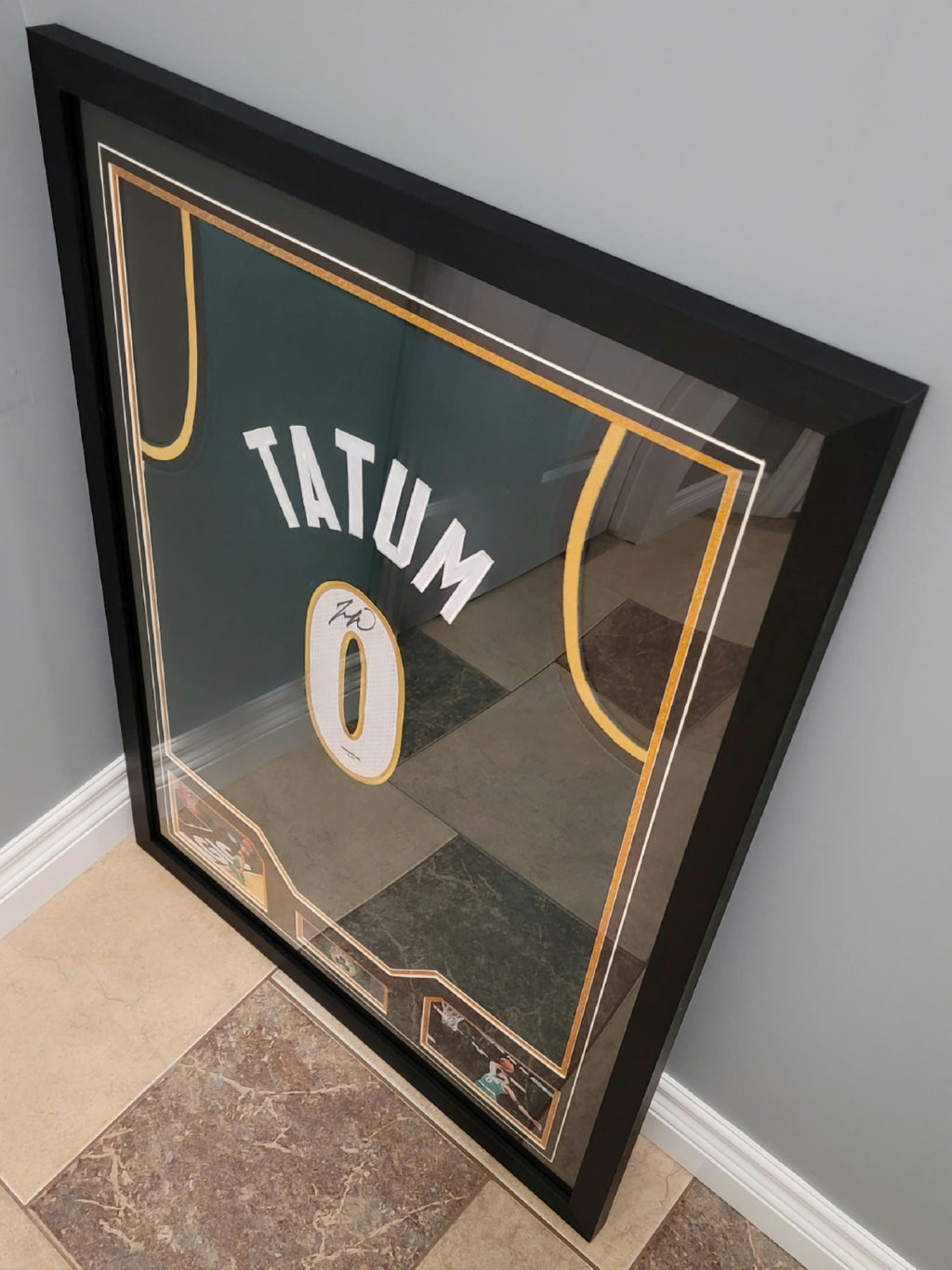 CUSTOM FRAMED! Jayson Tatum Signed Autographed Celtics Custom Jersey w/ COA