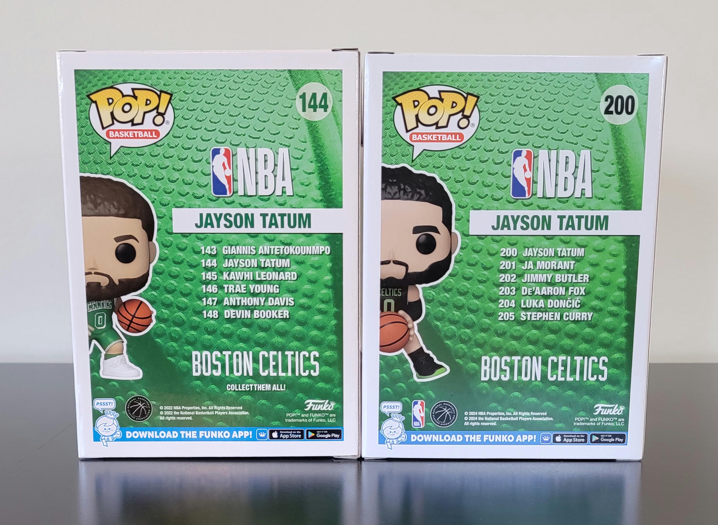 TWO! Jayson Tatum Signed Autographed Funko Pops Boston Celtics w/ NBA Holo COA