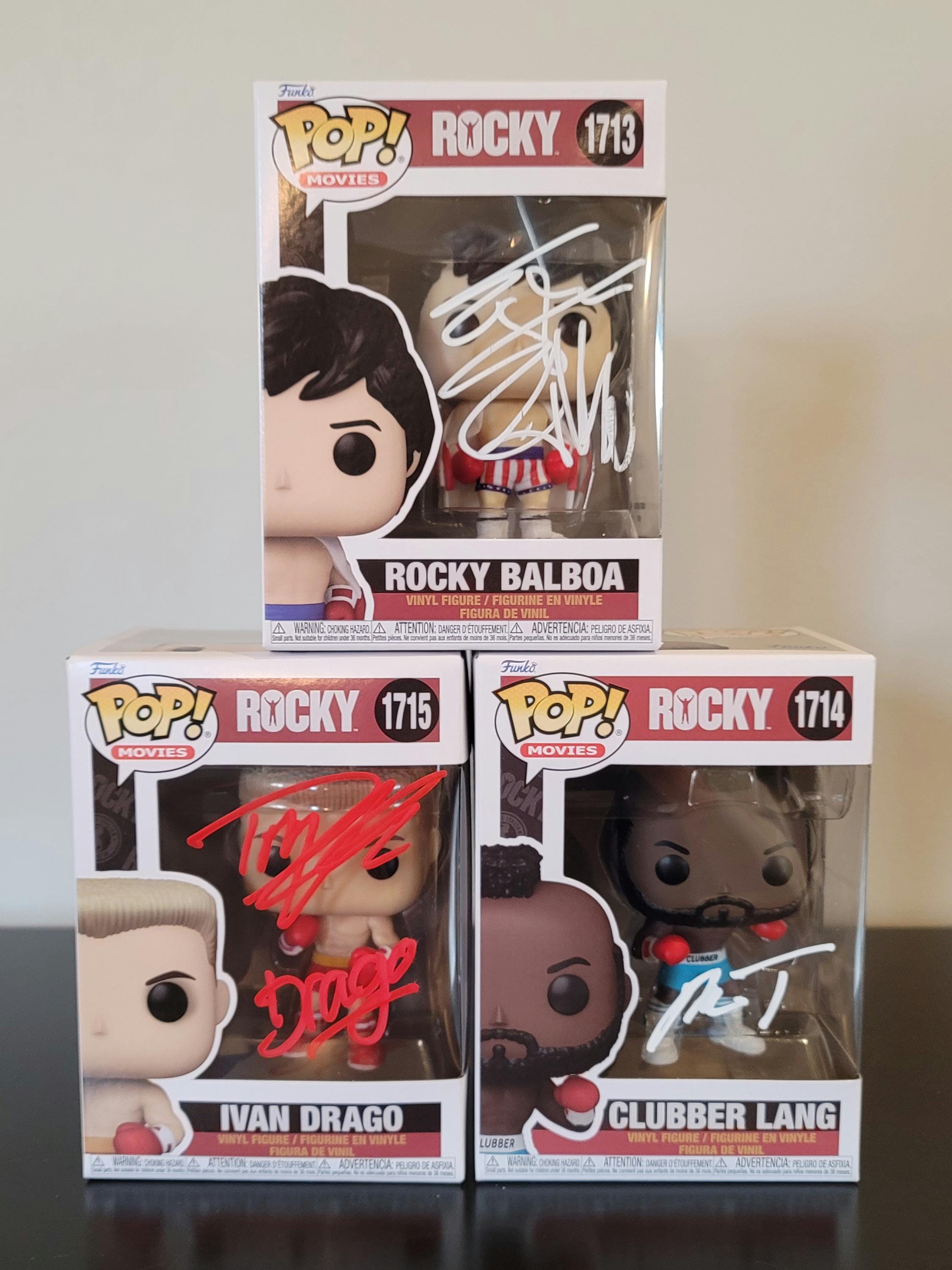 Signed Rocky Balboa Funko Pop Set: Stallone, Drago, Clubber Lang Mr. T (COA)