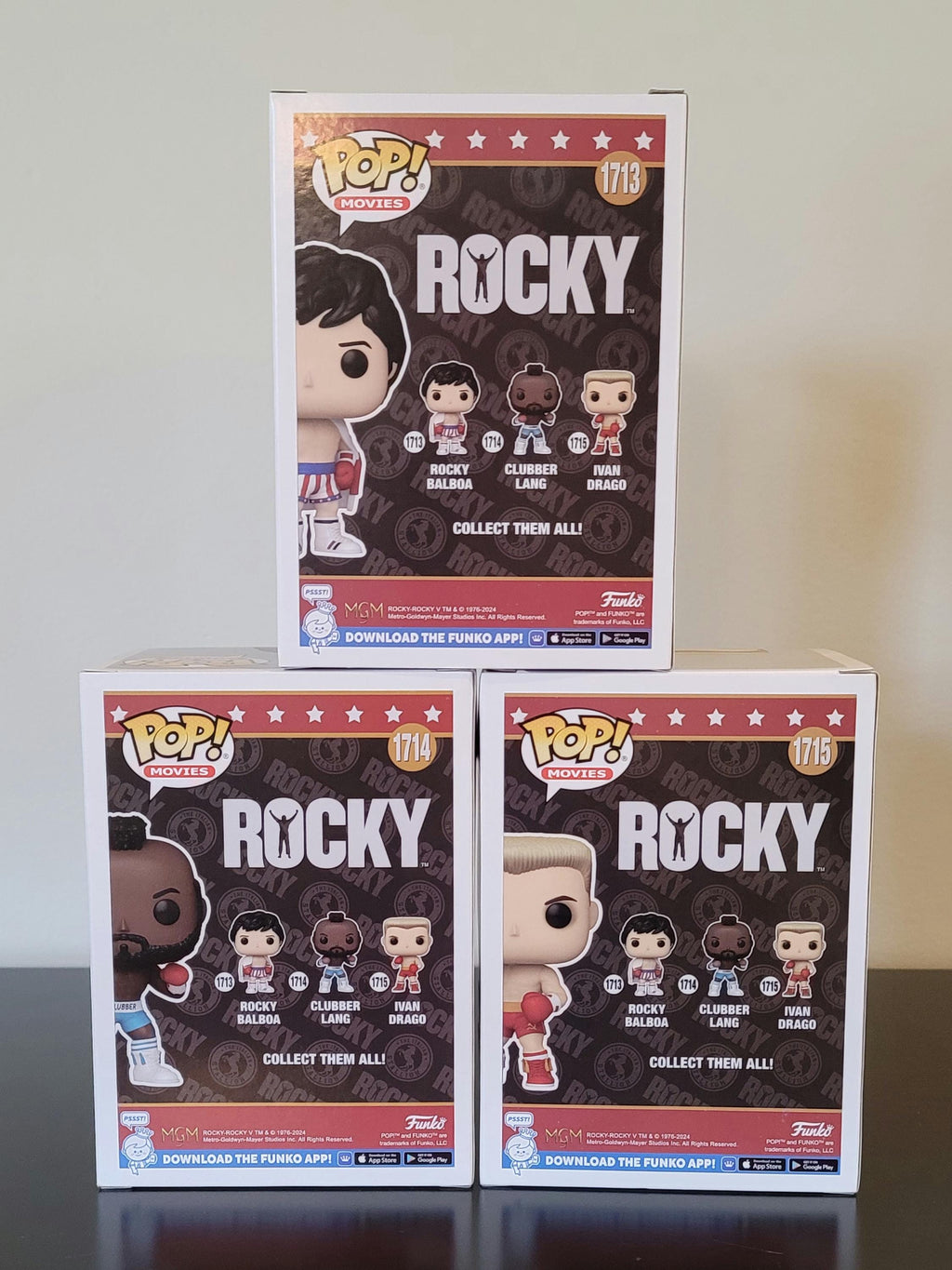 Signed Rocky Balboa Funko Pop Set: Stallone, Drago, Clubber Lang Mr. T (COA)