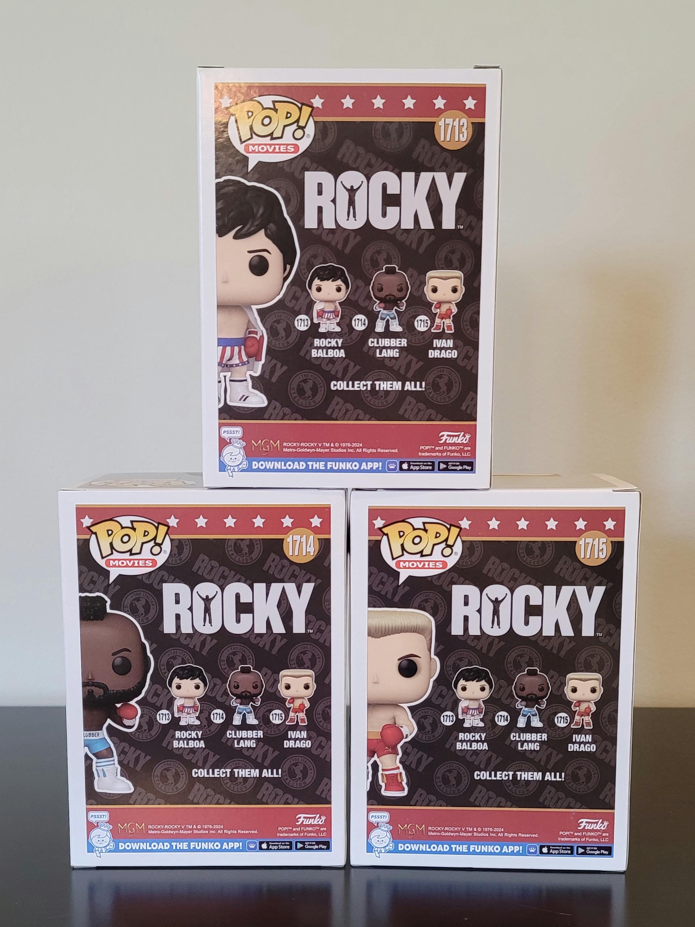 Signed Rocky Balboa Funko Pop Set: Stallone, Drago, Clubber Lang Mr. T (COA)