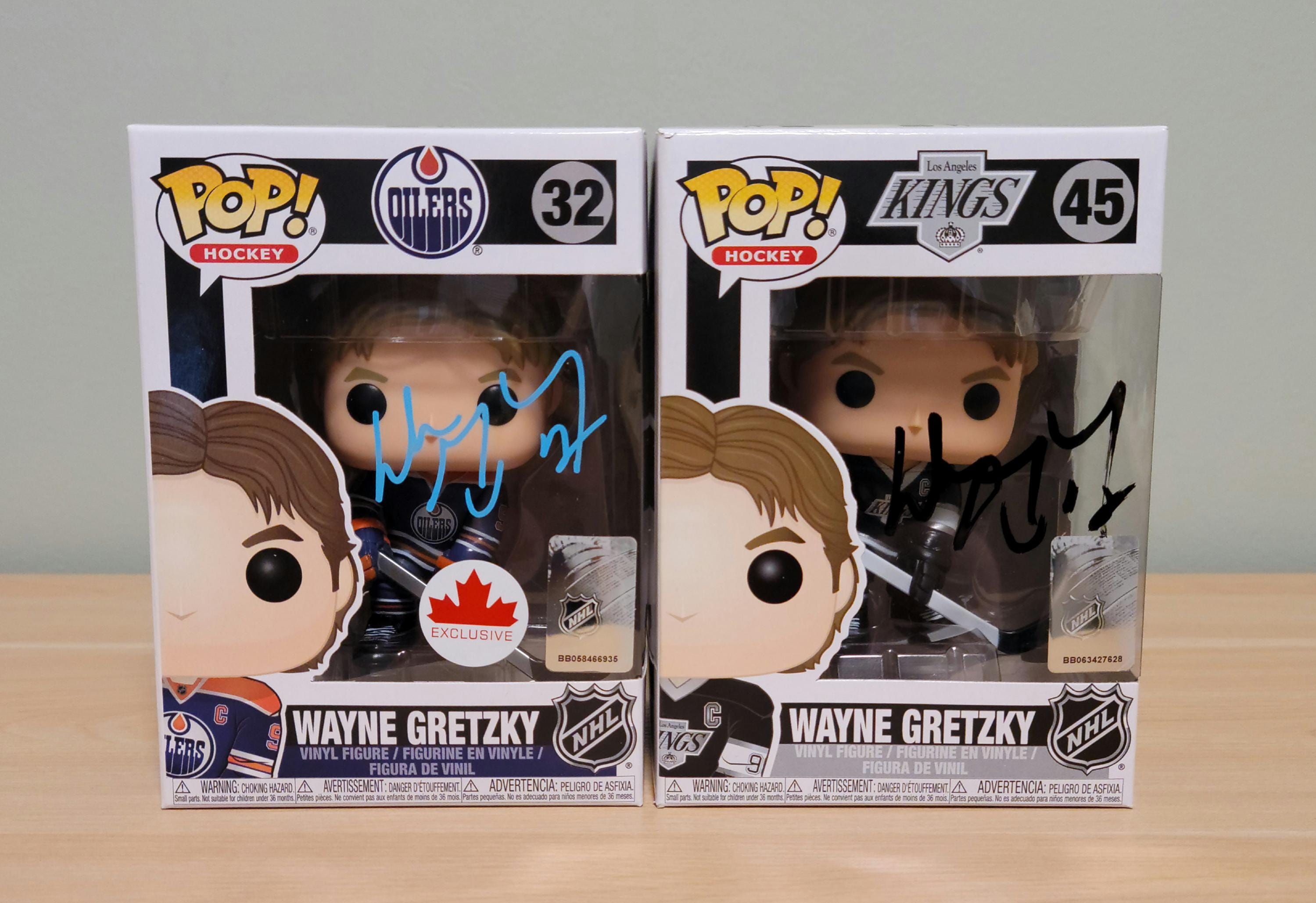 TWO! Wayne Gretzky Signed Autographed Funko Pop Edmonton Oilers NHL Hologram COA