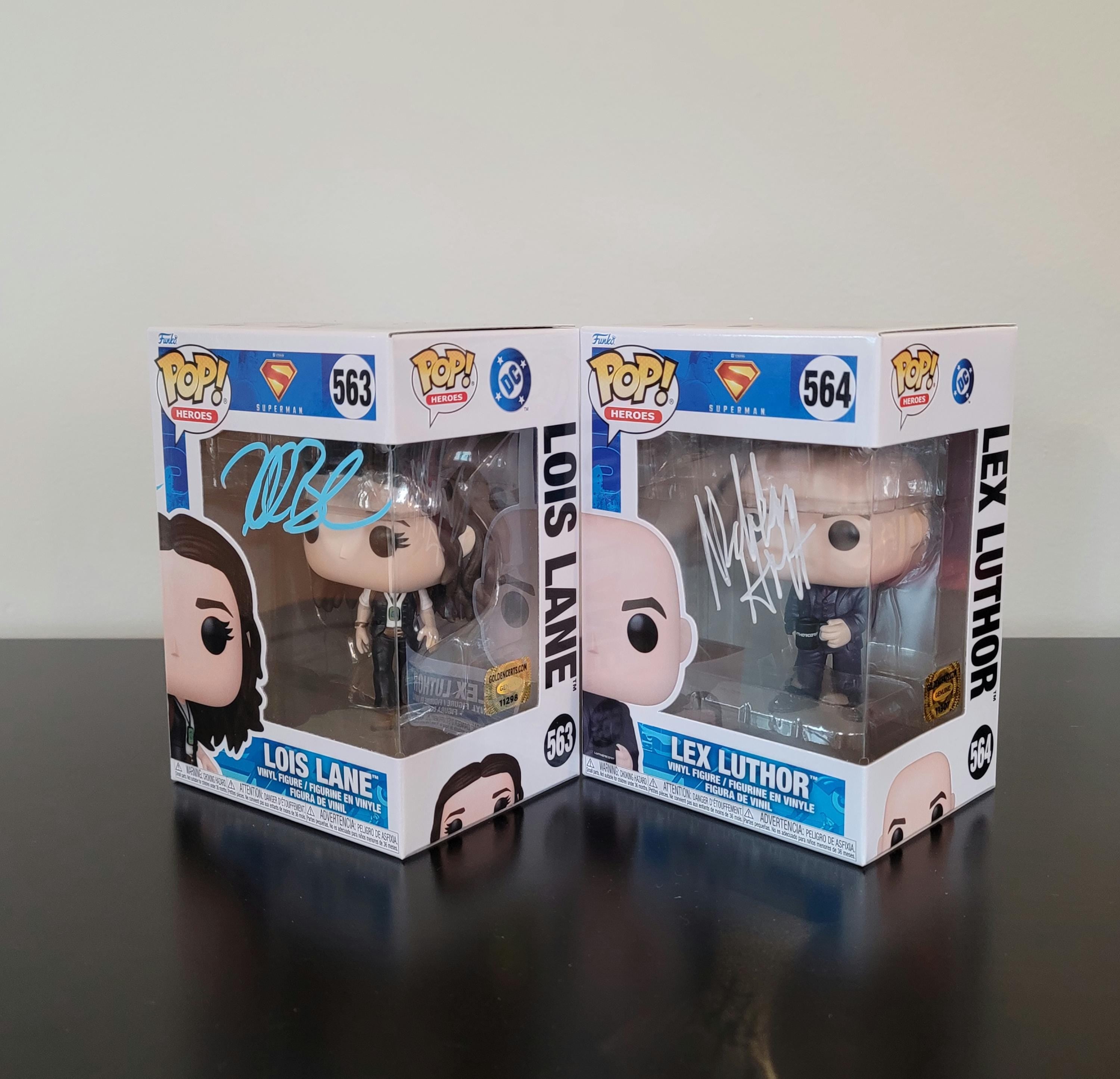 Rachel Brosnahan & Nicholas Hoult DC Superman Signed Autographed Funko Pops COA