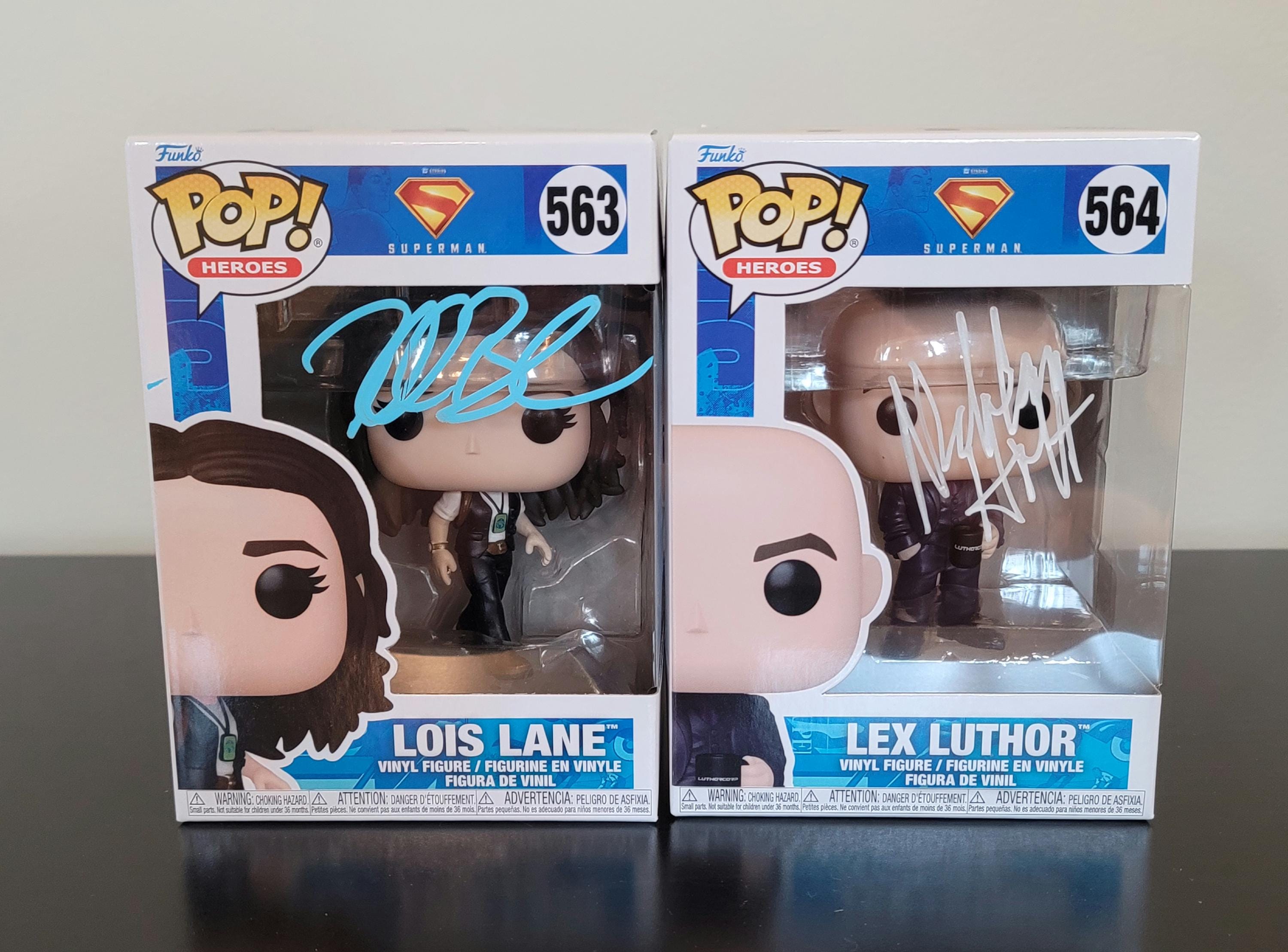 Rachel Brosnahan & Nicholas Hoult DC Superman Signed Autographed Funko Pops COA