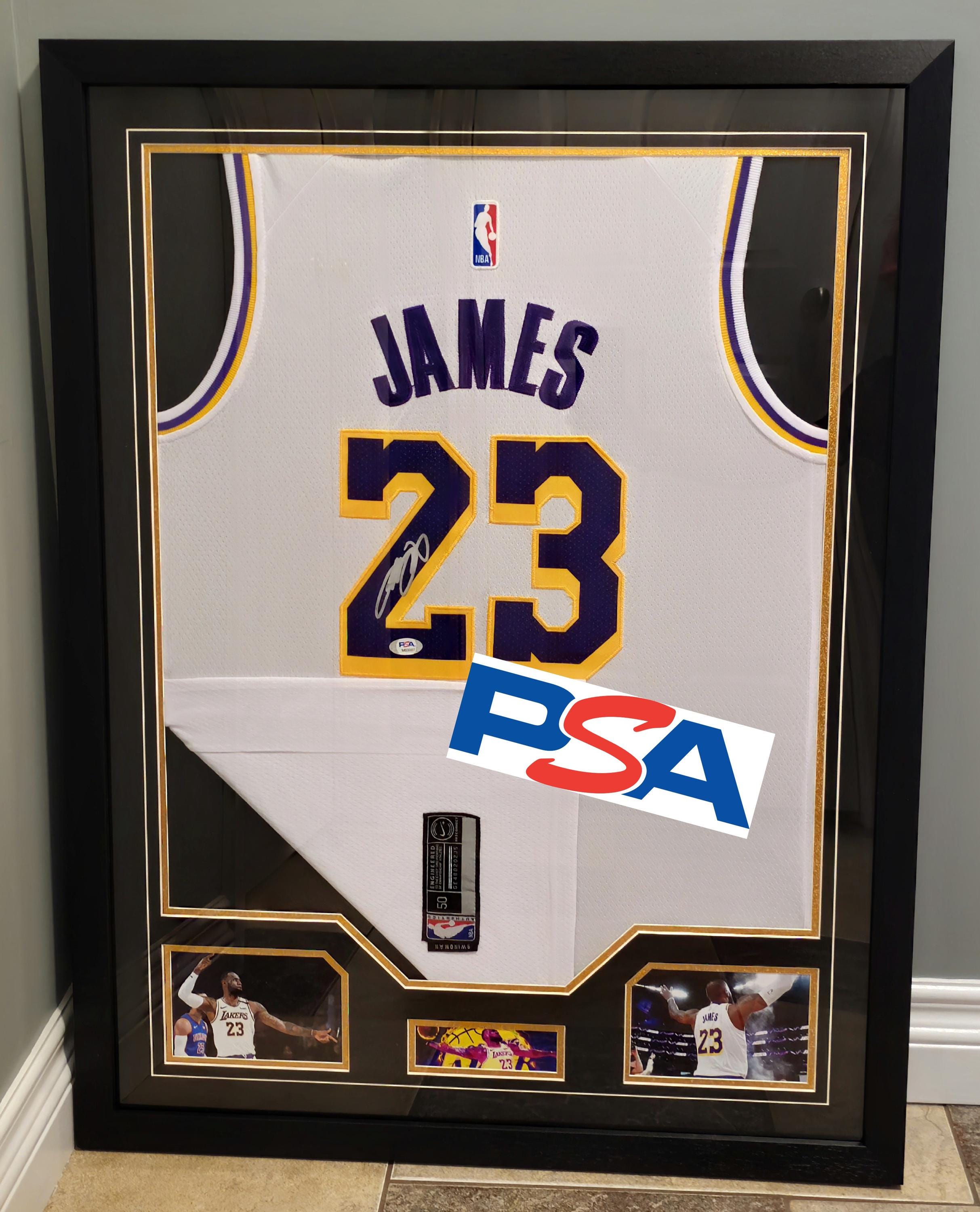 FRAMED! LeBron James Signed Los Angeles Lakers Swingman Jersey PSA COA Autographed