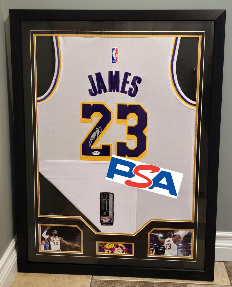 FRAMED! LeBron James Signed Los Angeles Lakers Swingman Jersey PSA COA Autographed