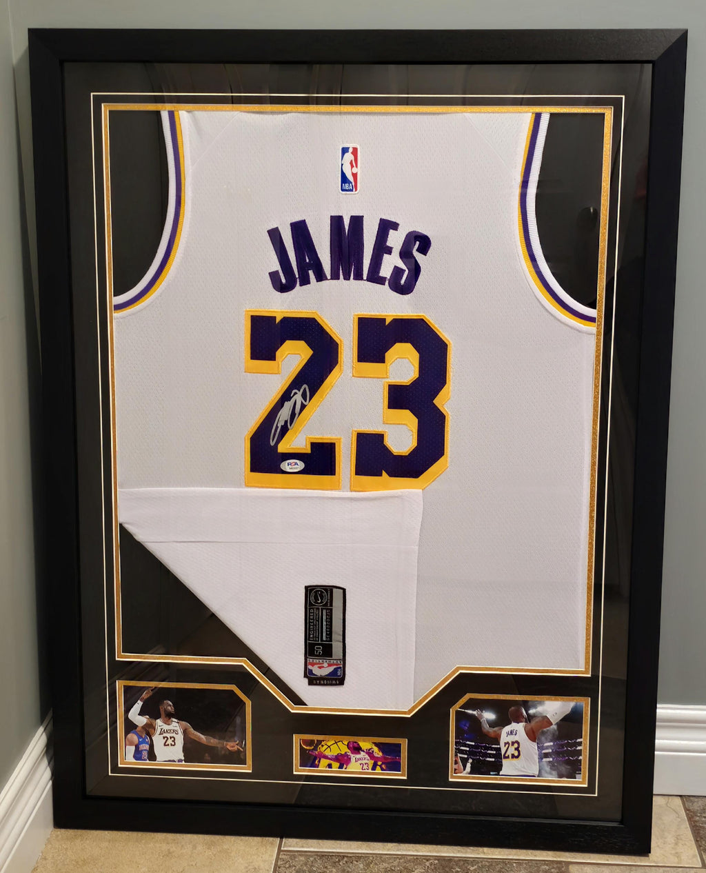 FRAMED! LeBron James Signed Los Angeles Lakers Swingman Jersey PSA COA Autographed