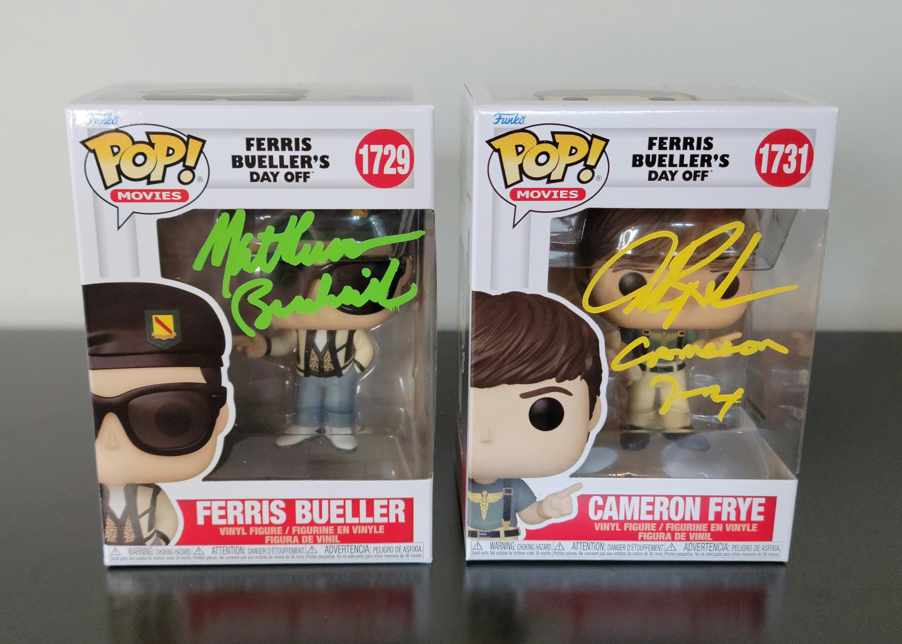 Ferris Bueller Signed Autographed Matthew Broderick Alan Ruck Funko Pops w/ COA