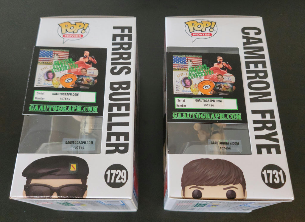 Ferris Bueller Signed Autographed Matthew Broderick Alan Ruck Funko Pops w/ COA