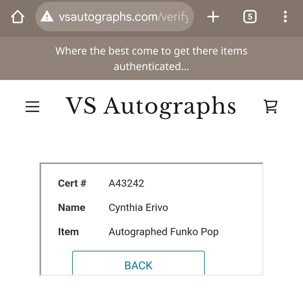 Cynthia Erivo Signed Autographed Wicked Movie Elphaba Funko Pop with COA