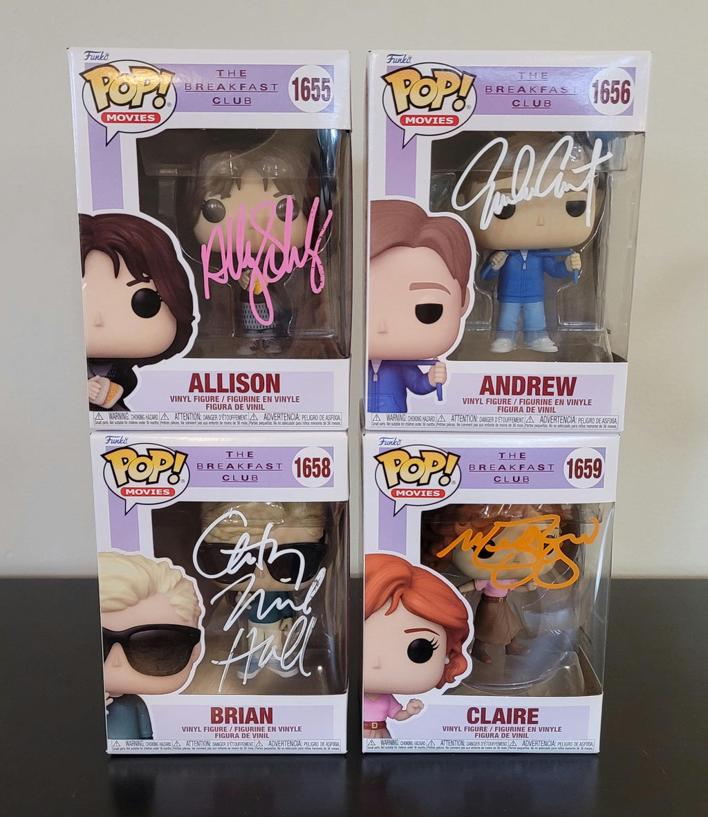 The Breakfast Club Set of Four Signed Autographed Funko Pops with COA