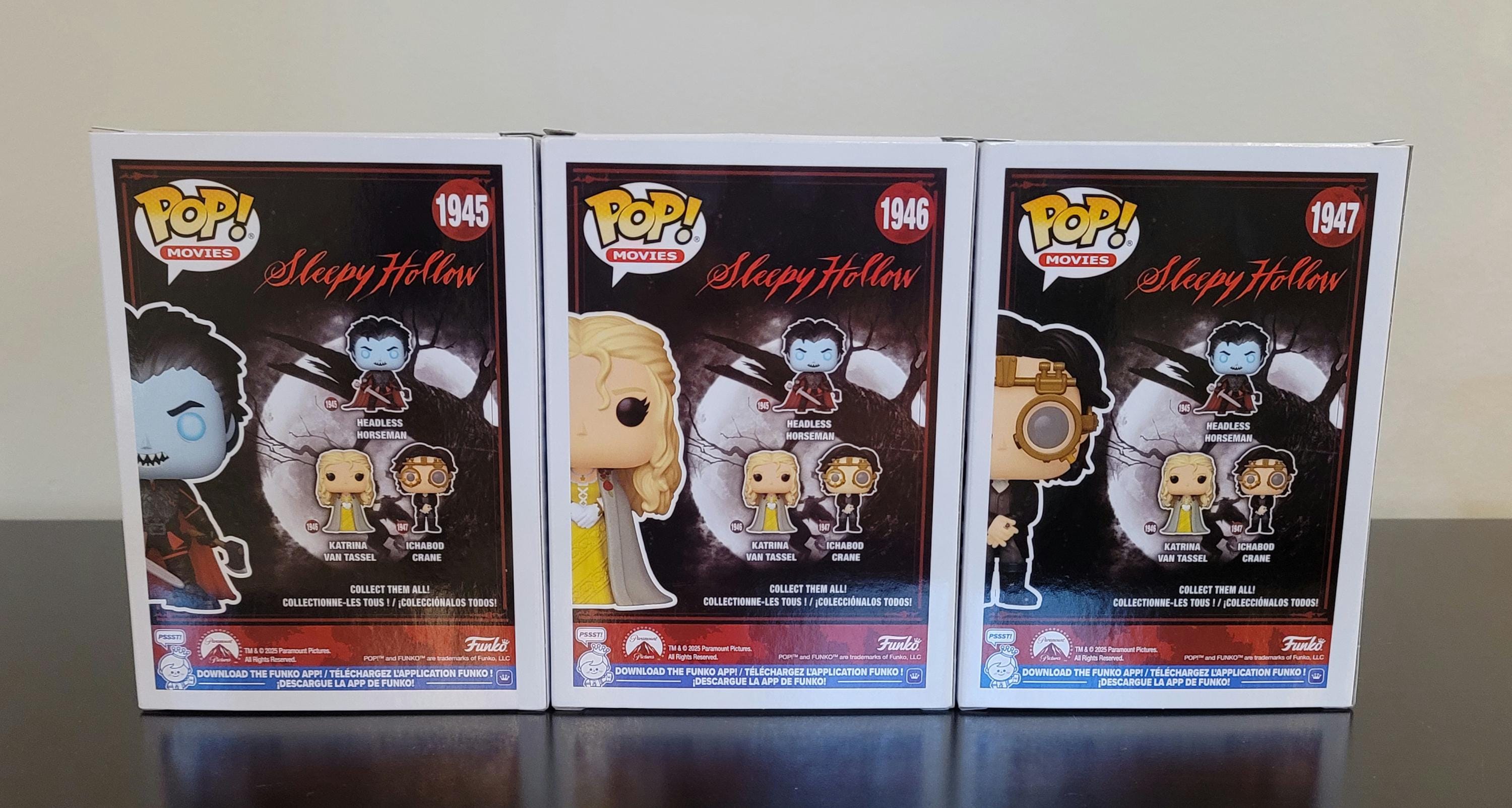 Sleepy Hollow Signed Autographed Funko Pop Set Johnny Depp Christopher Walken Christina Ricci COA