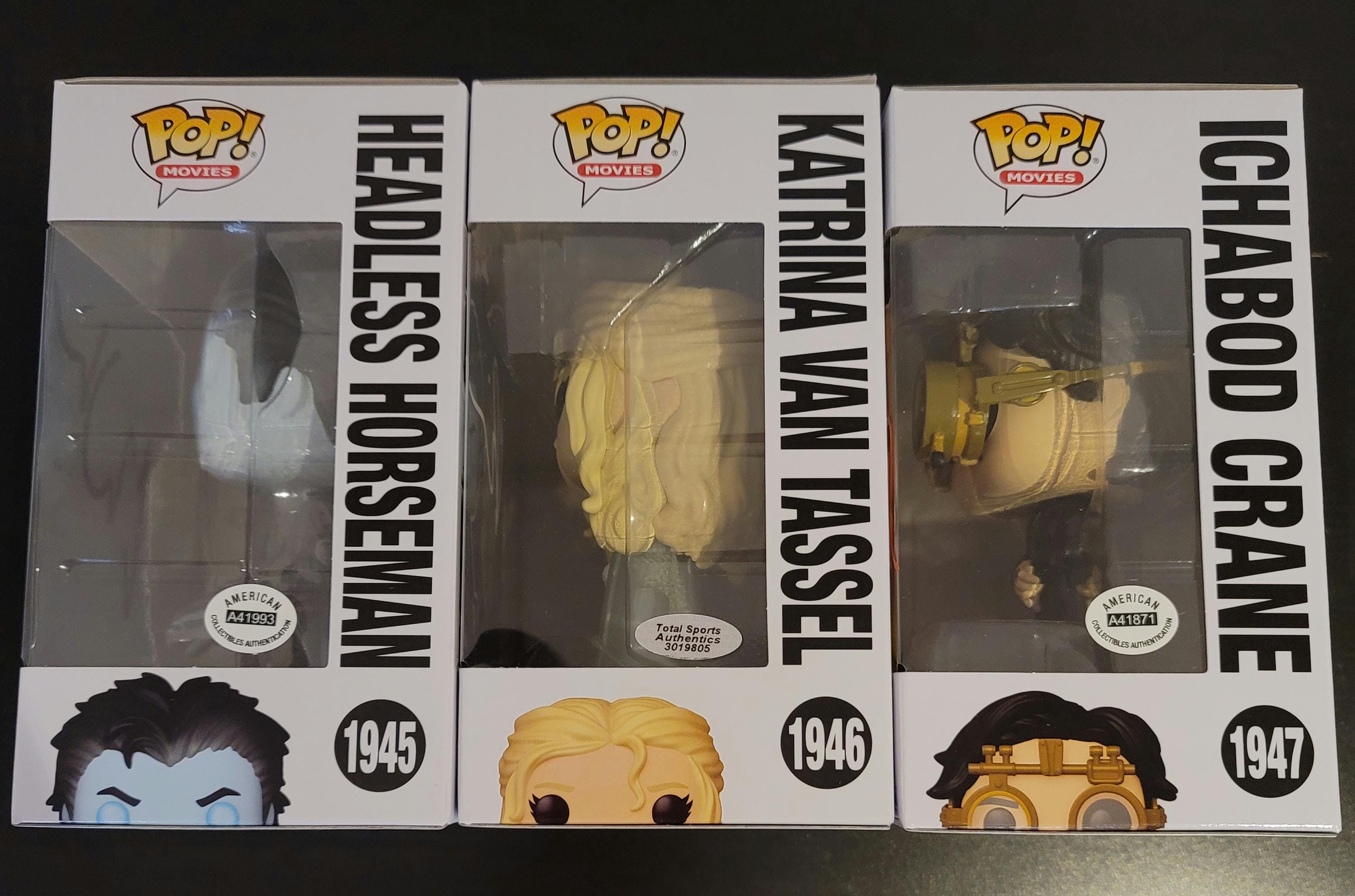 Sleepy Hollow Signed Autographed Funko Pop Set Johnny Depp Christopher Walken Christina Ricci COA