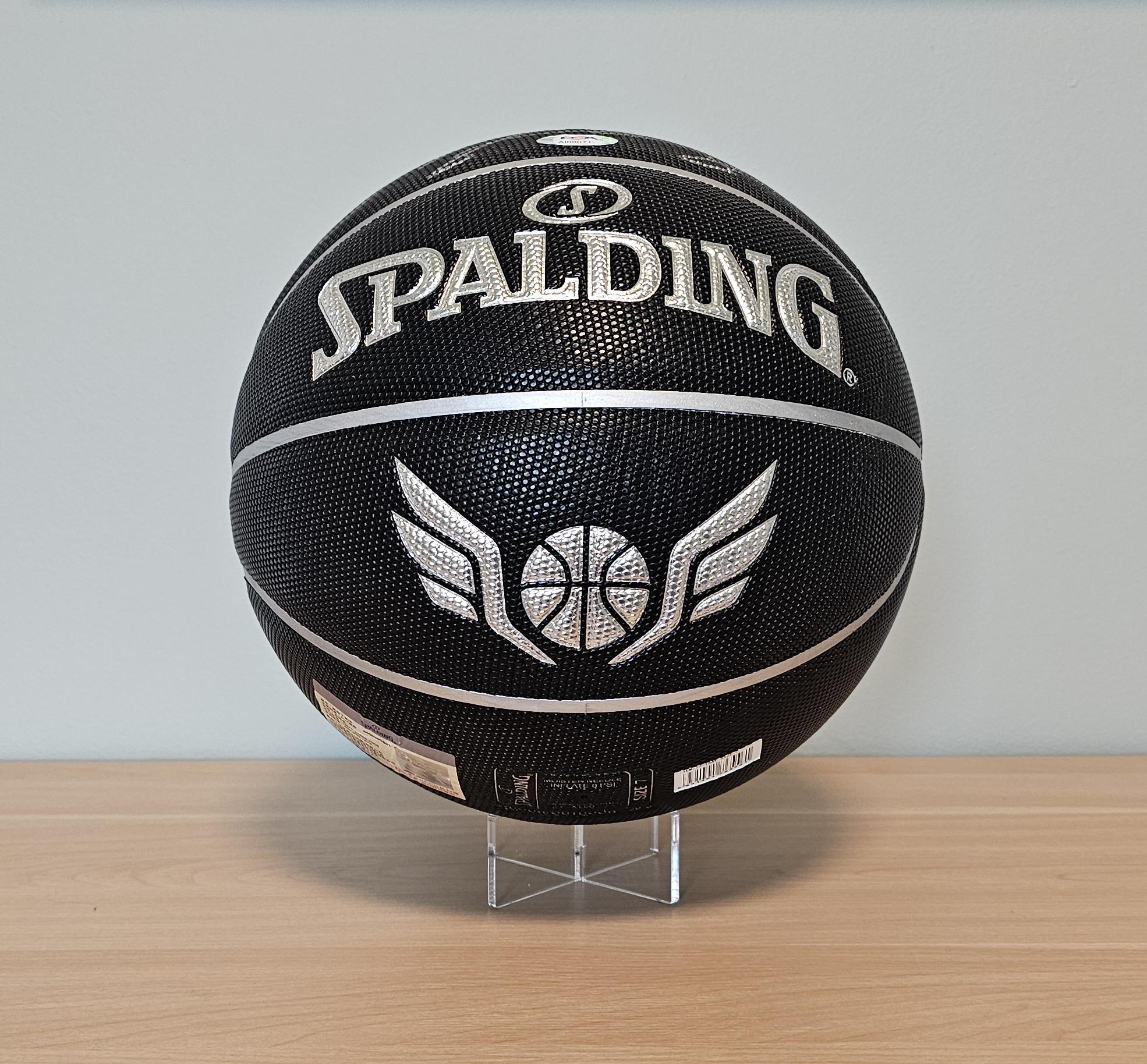 Michael Jordan Signed Black Spalding Basketball Silver Ink PSA Authenticated Ultra Premium Display Piece Chicago Bulls Iconic NBA