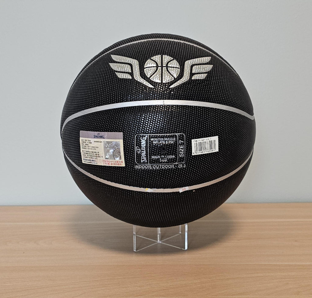 Michael Jordan Signed Black Spalding Basketball Silver Ink PSA Authenticated Ultra Premium Display Piece Chicago Bulls Iconic NBA