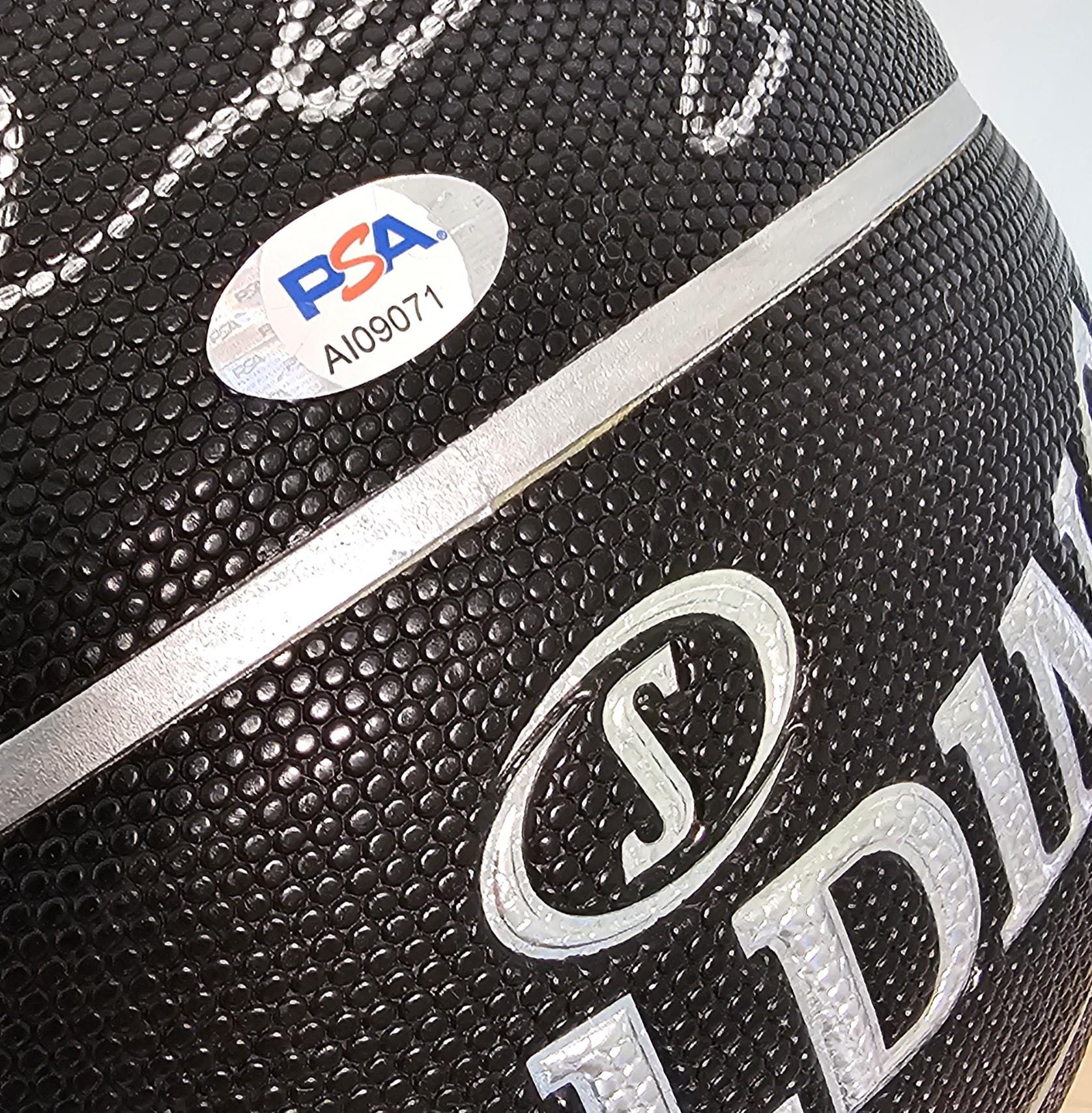 Michael Jordan Signed Black Spalding Basketball Silver Ink PSA Authenticated Ultra Premium Display Piece Chicago Bulls Iconic NBA