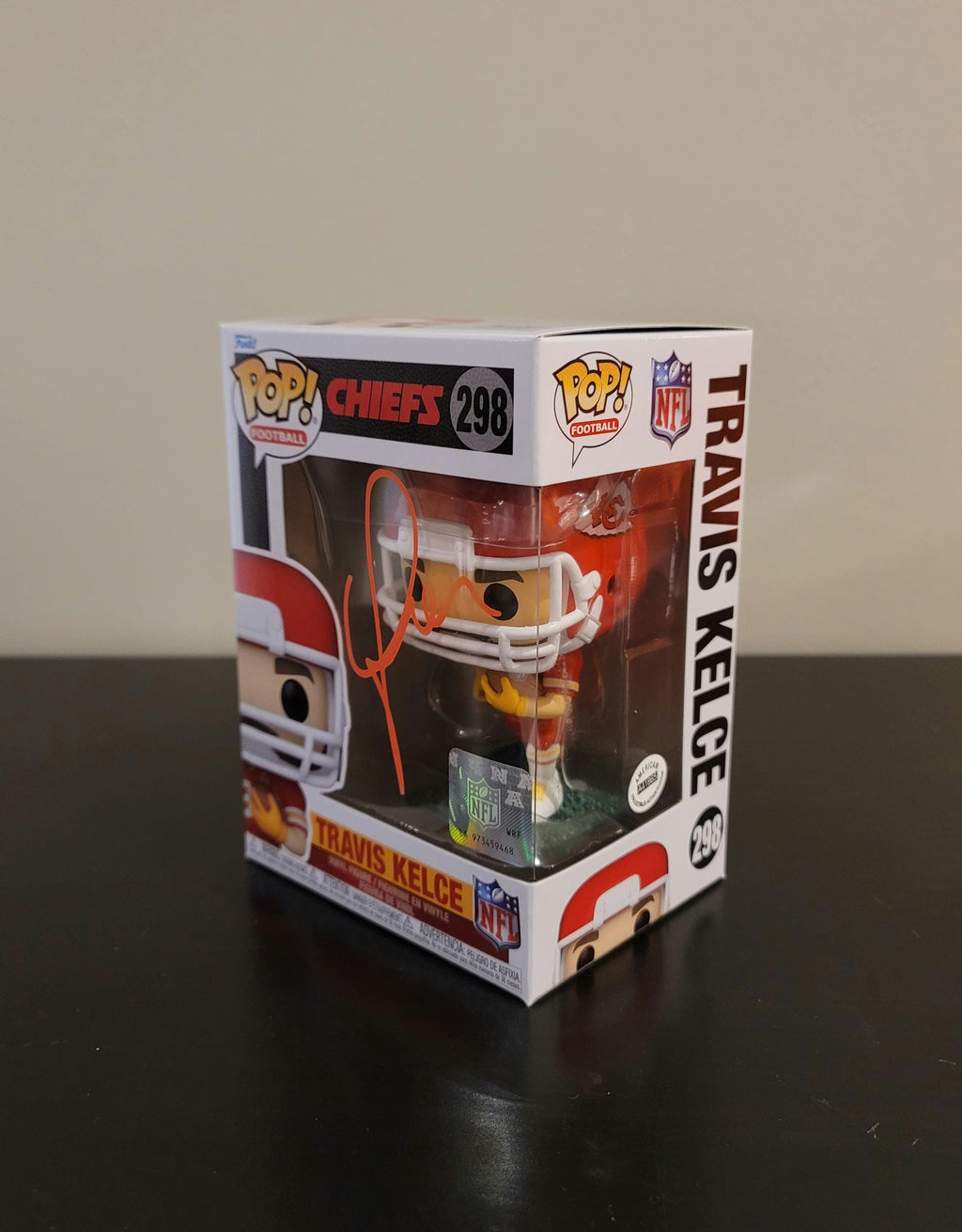 Taylor Swift Signed Autographed Travis Kelce Kansas City Chiefs Funko Pop COA