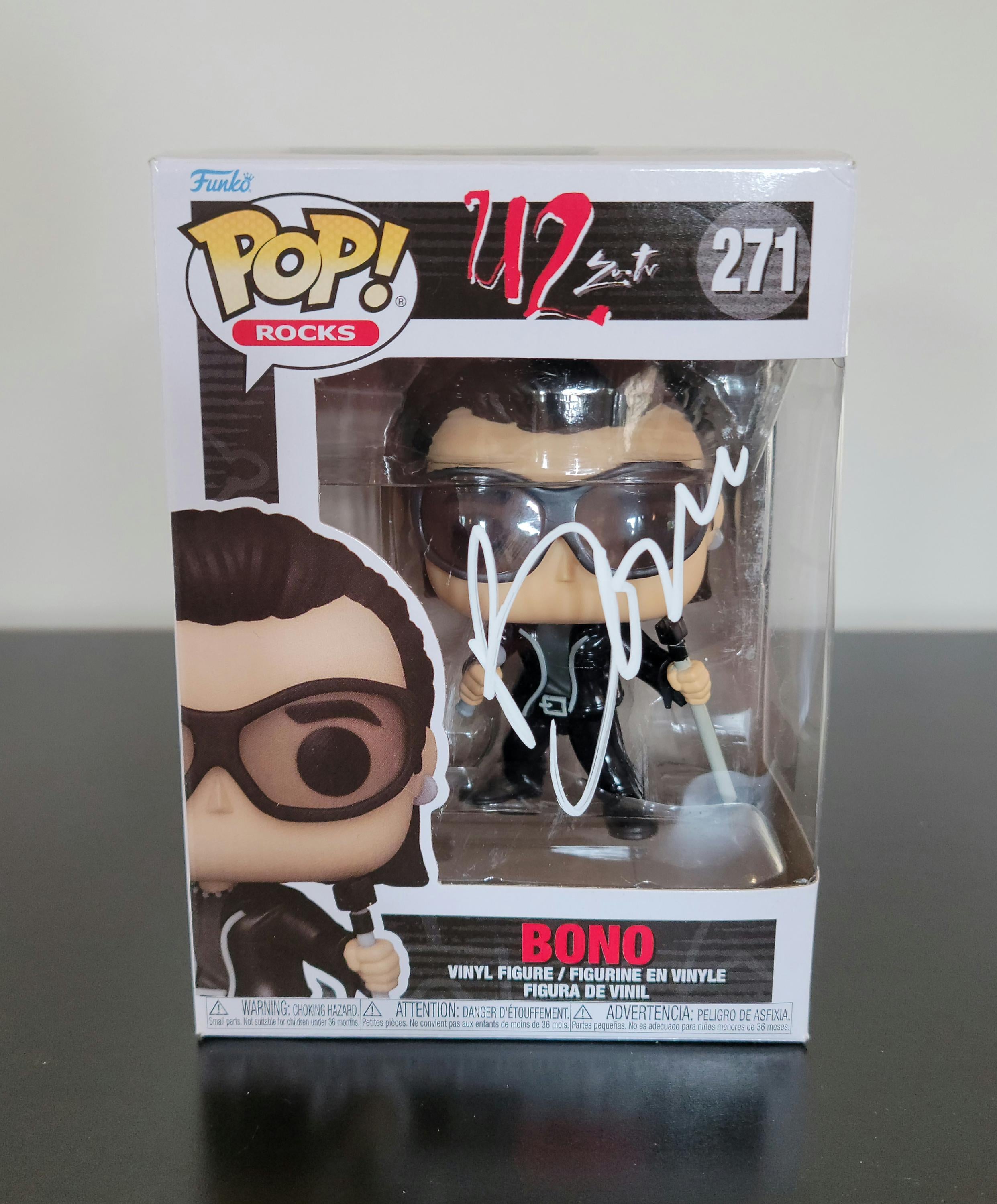 Bono Very Rare Paul David Hewson U2 Signed Autographed Funko Pop Hologram COA