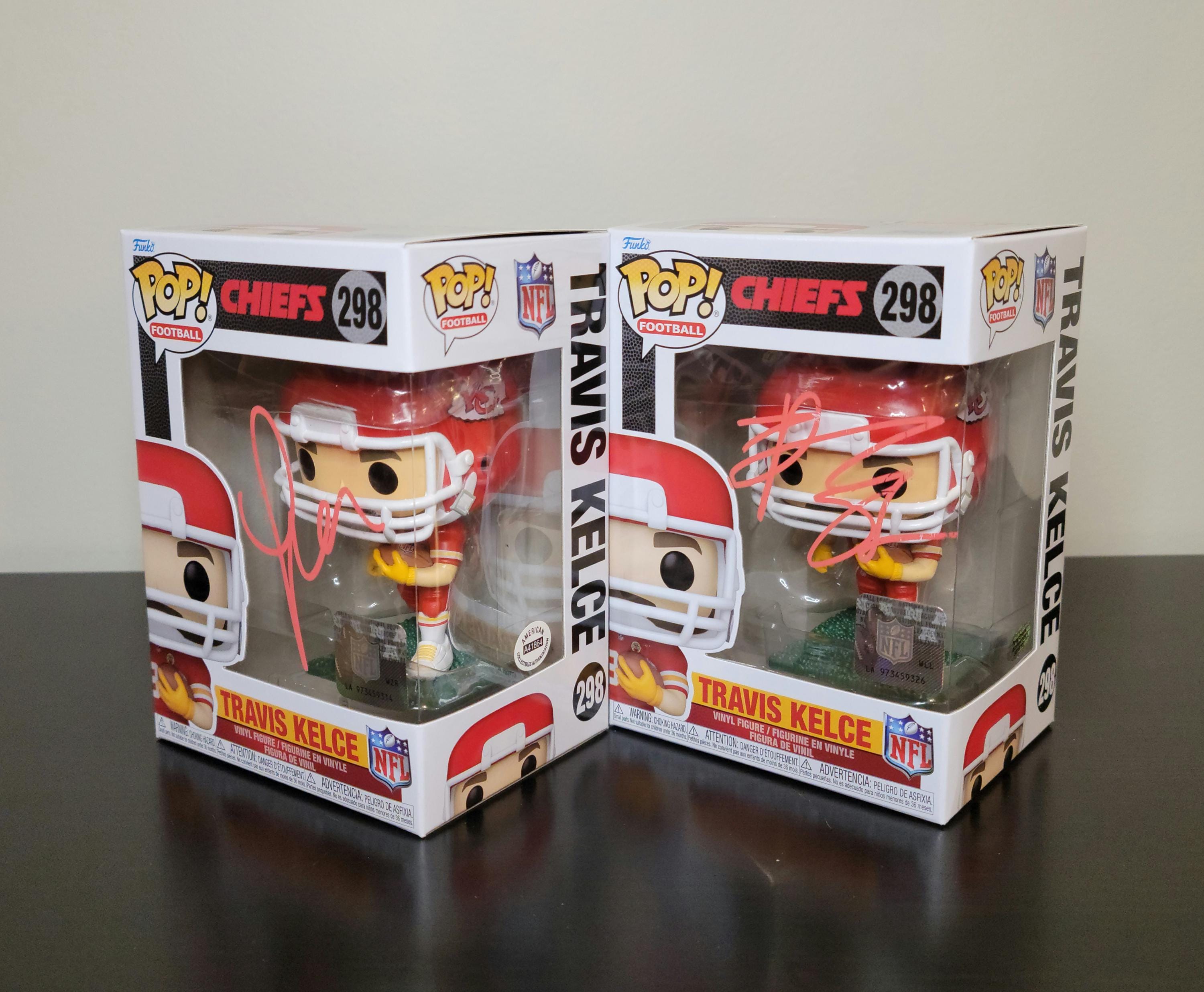Taylor Swift & Travis Kelce Signed Autographed Funko Pop Set Authenticated
