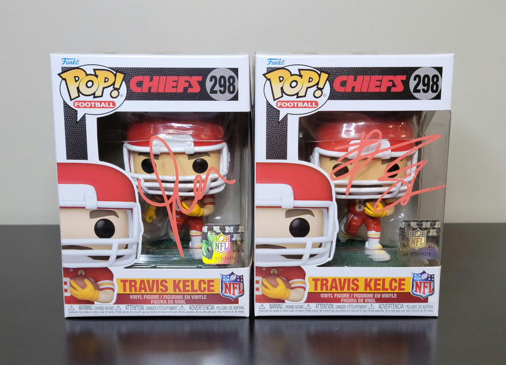 Taylor Swift & Travis Kelce Signed Autographed Funko Pop Set Authenticated
