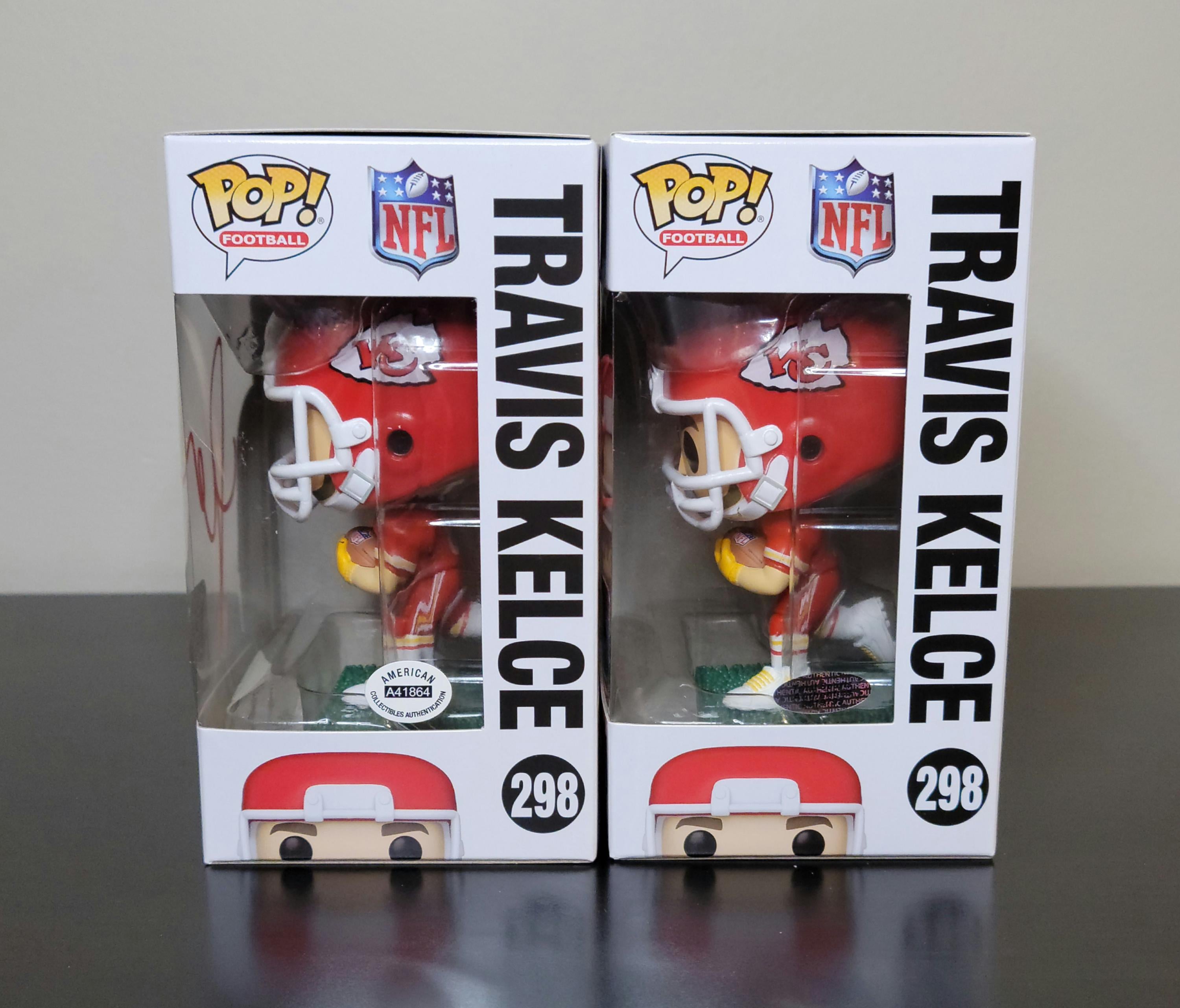 Taylor Swift & Travis Kelce Signed Autographed Funko Pop Set Authenticated
