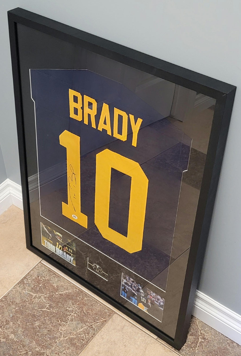 CUSTOM FRAMED Tom Brady Signed Autographed Michigan Wolverines Custom Jersey w/ COA