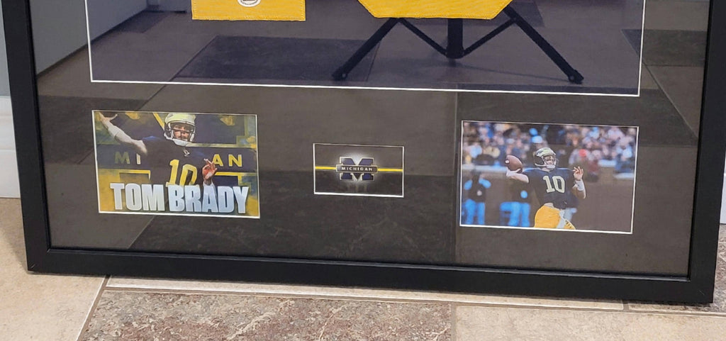 CUSTOM FRAMED Tom Brady Signed Autographed Michigan Wolverines Custom Jersey w/ COA