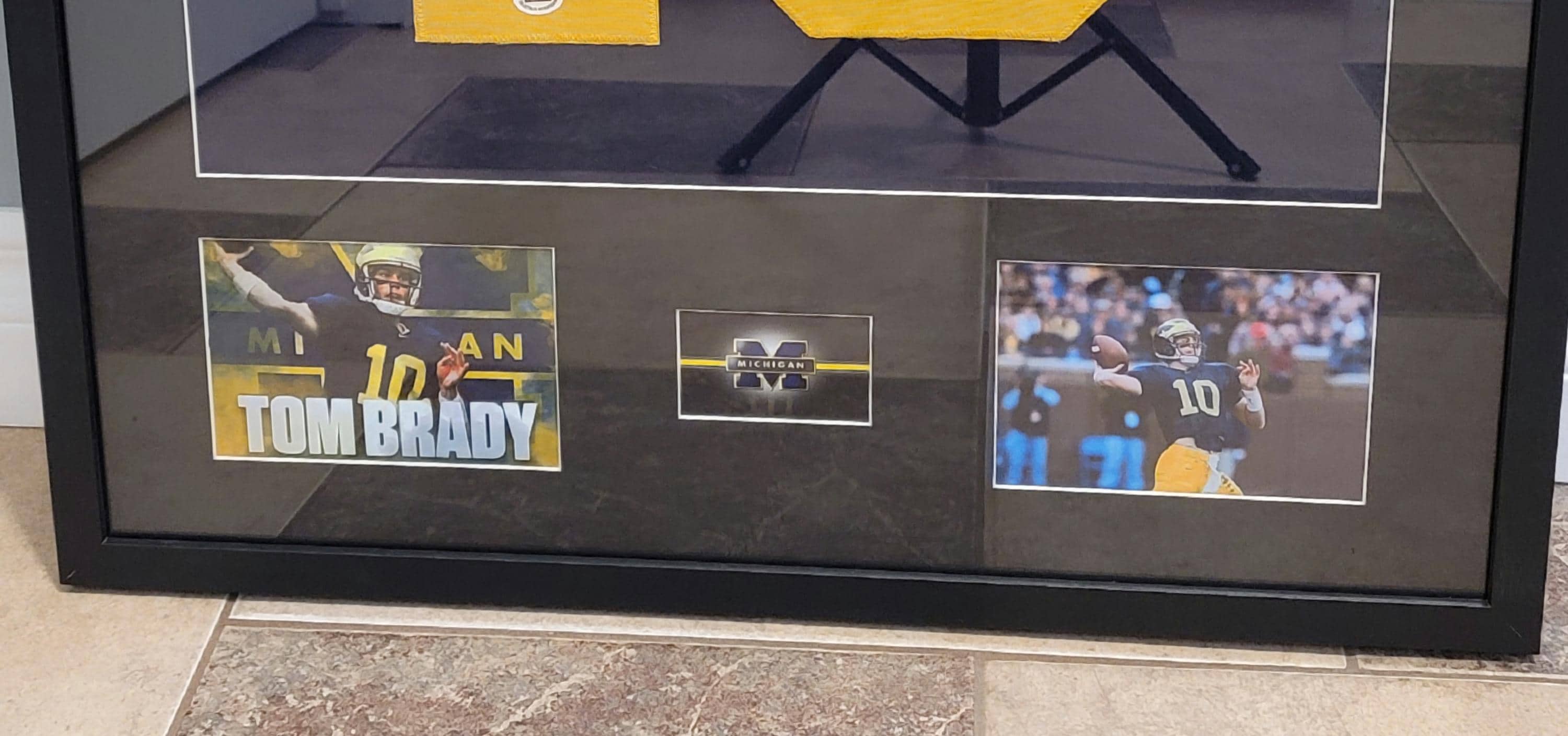 CUSTOM FRAMED Tom Brady Signed Autographed Michigan Wolverines Custom Jersey w/ COA