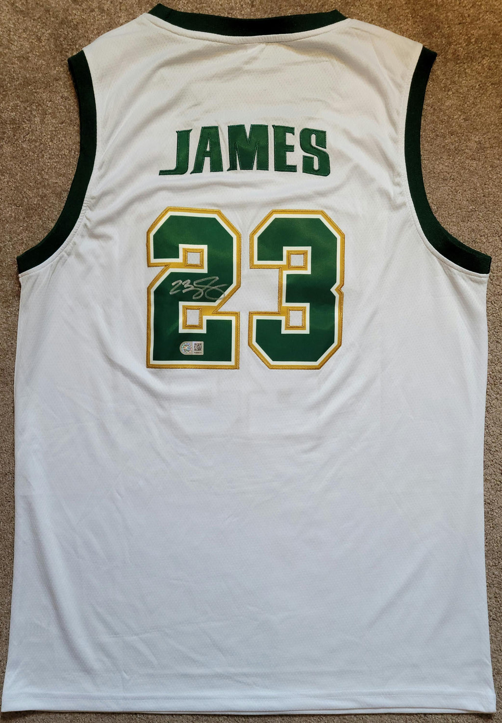 LeBron James Signed Autographed St. Vincent-St. Mary Irish Custom Jersey COA